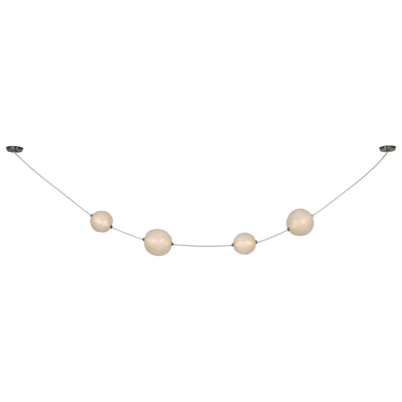 Shown in Bone Suede And Mottled Pewter finish and Fizzy Nude glass