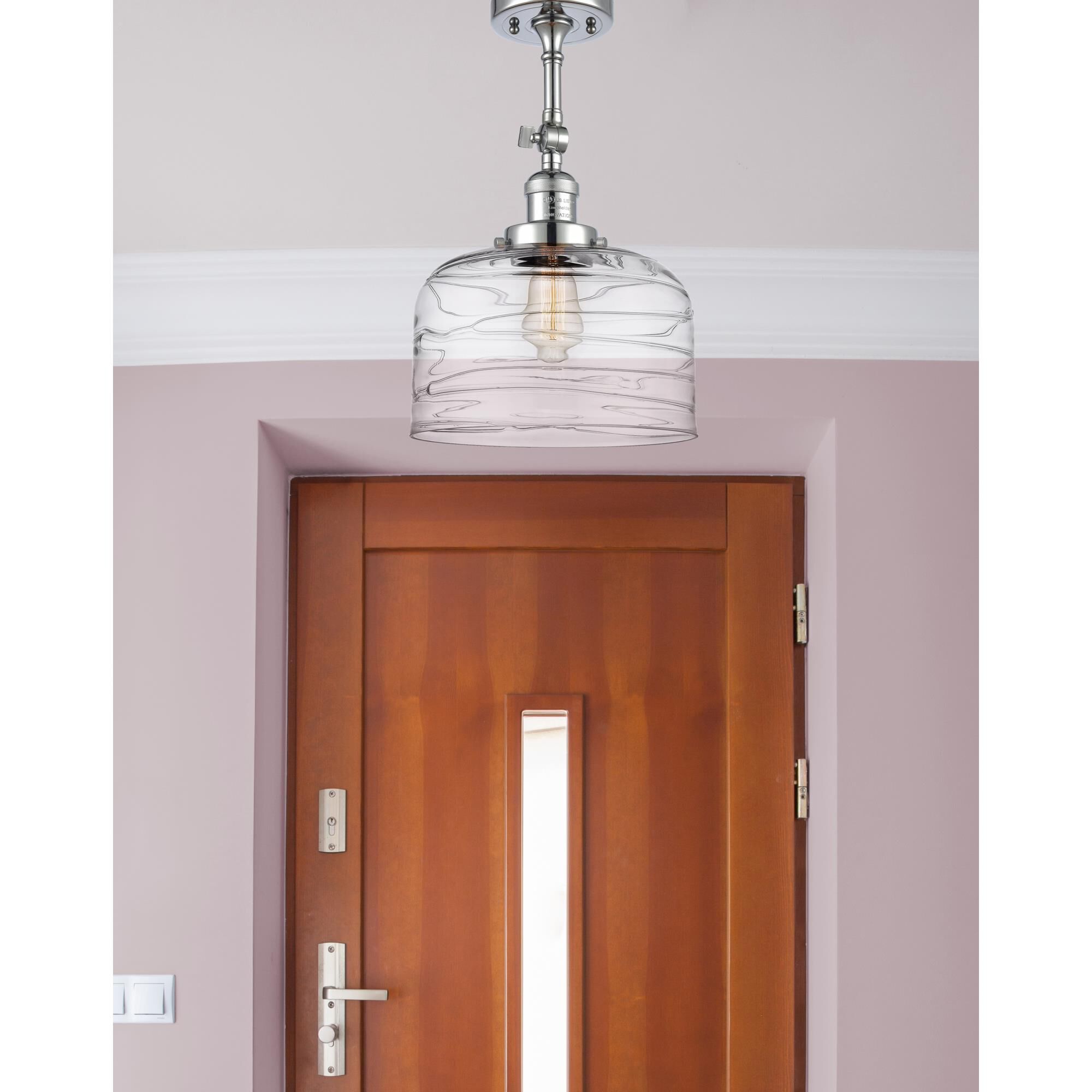 Shown in Polished Chrome finish and Clear glass