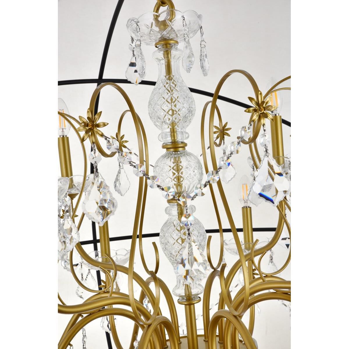 Shown in Black And Gold finish and Clear Royal Cut crystal