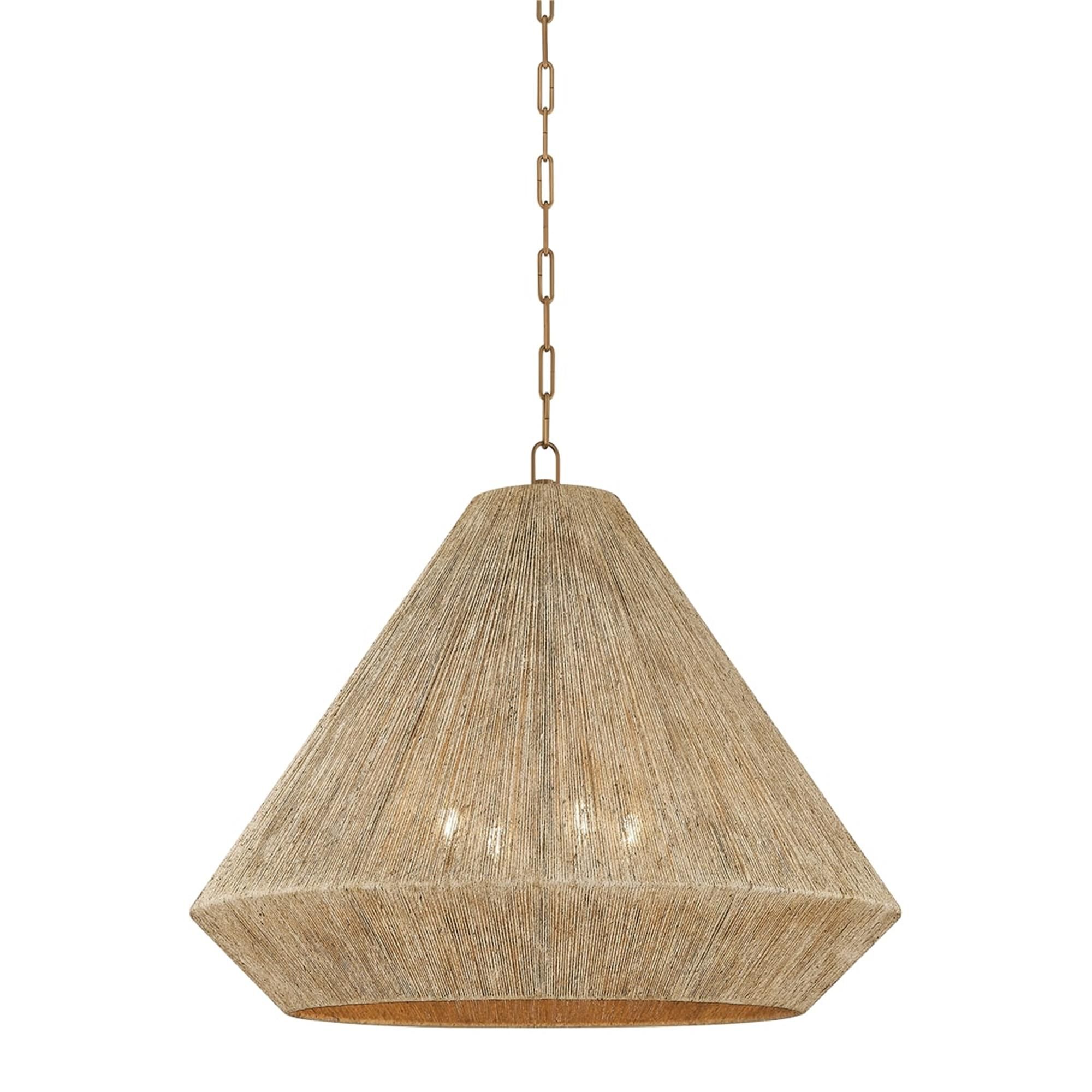 Shown in Patina Brass finish and Natural String shade