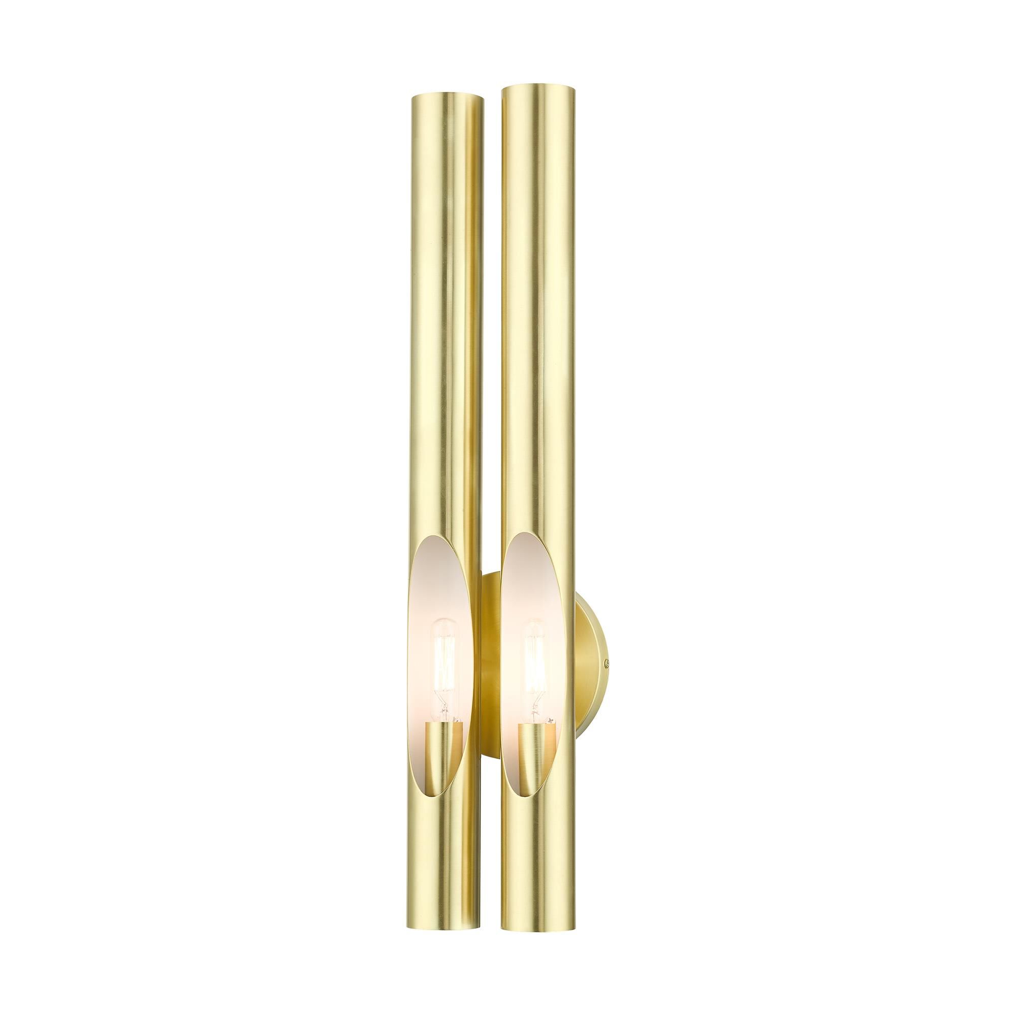 Shown in Satin Brass finish and Hand Welded Satin Brass shade