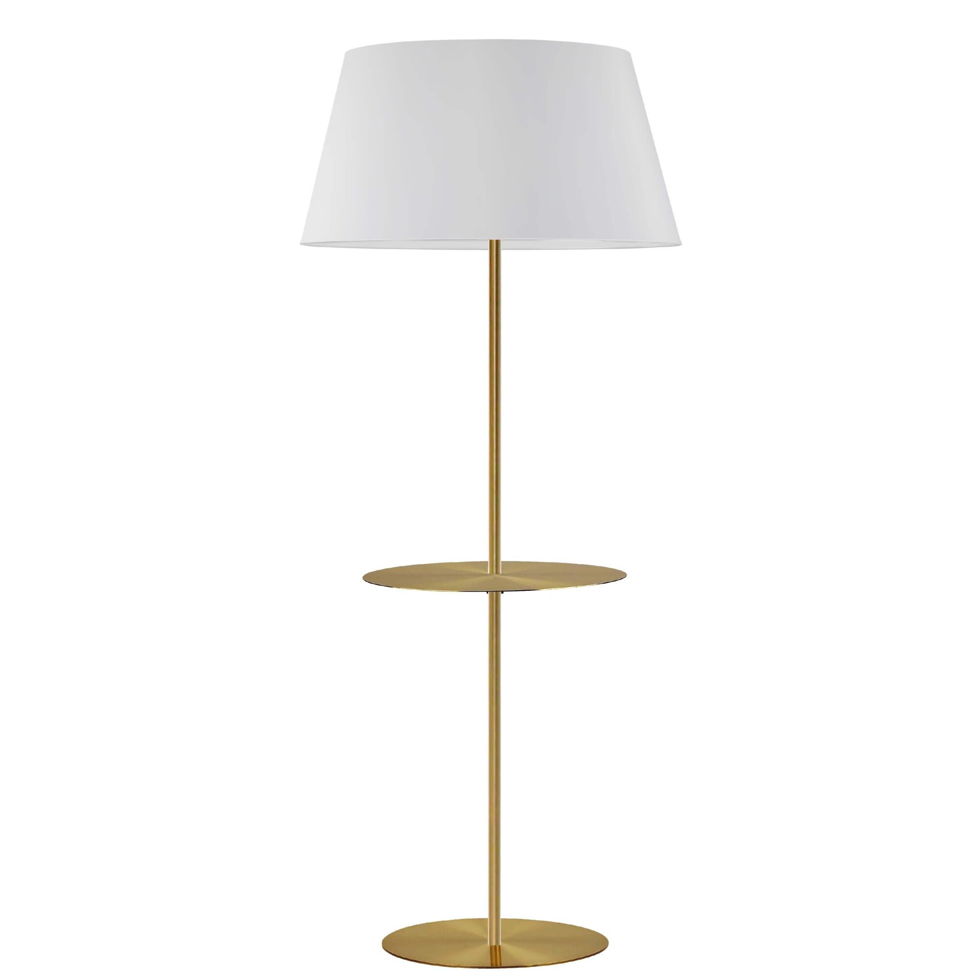 Shown in Aged Brass finish and White shade