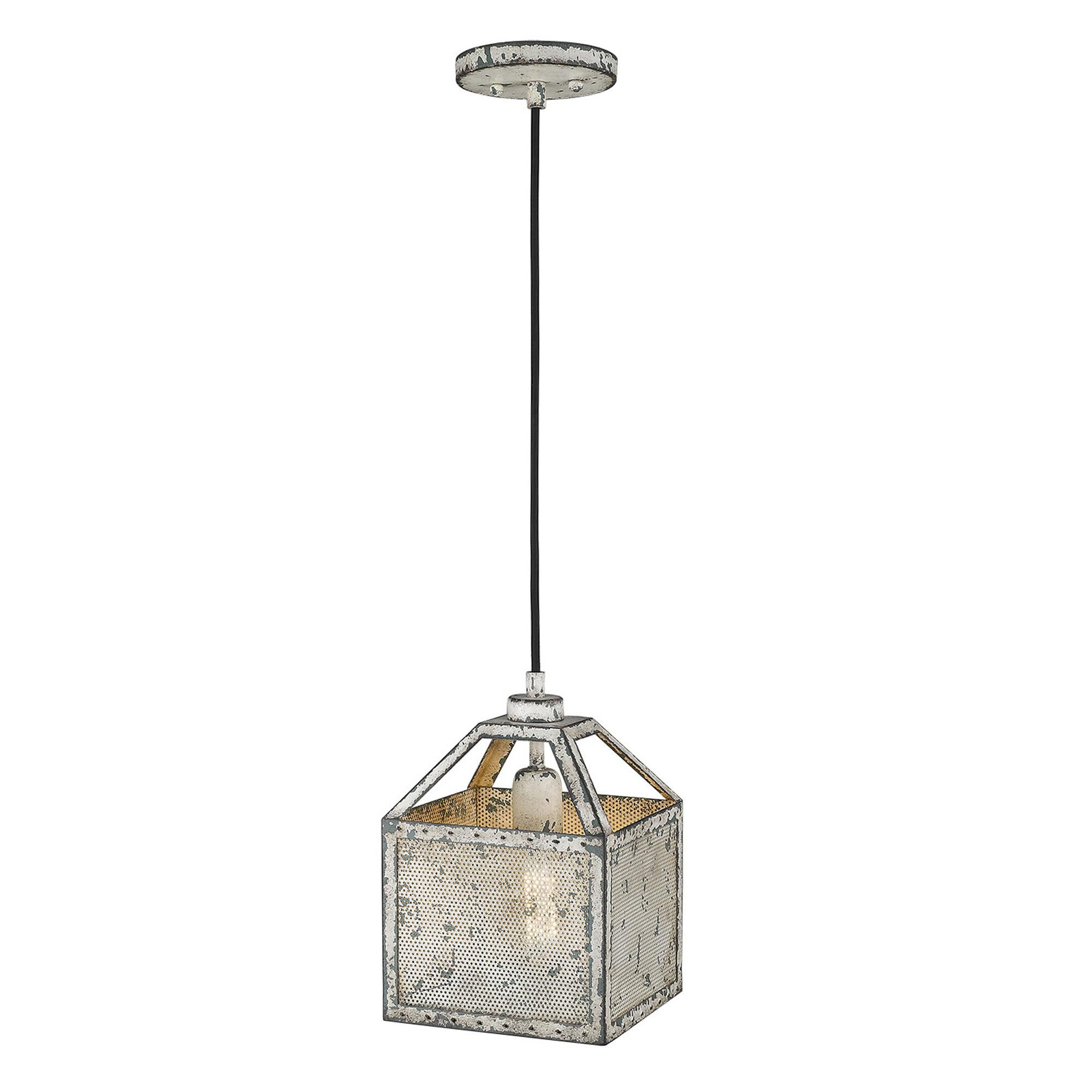 Shown in Aged Ivory finish and Aged Ivory glass and Aged Ivory, Square Shaped Metal shade