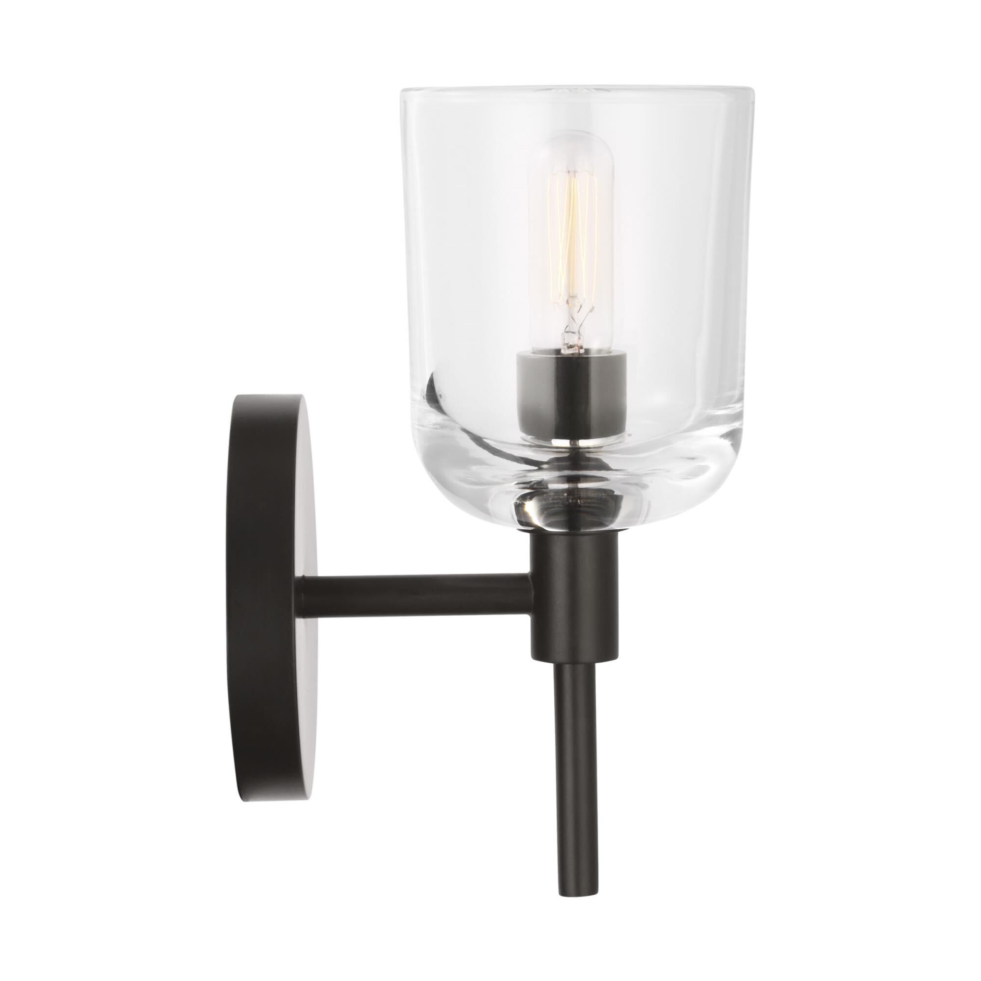 Shown in Aged Iron finish and Clear glass