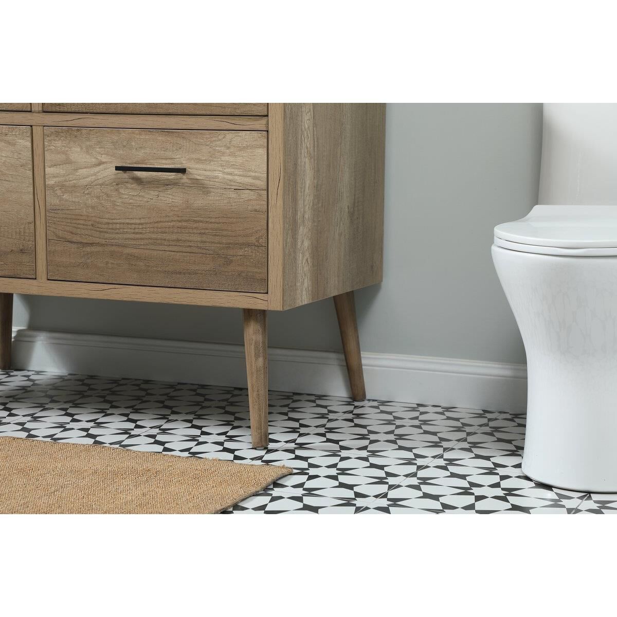 Shown in Natural Oak finish and With Backsplash accent