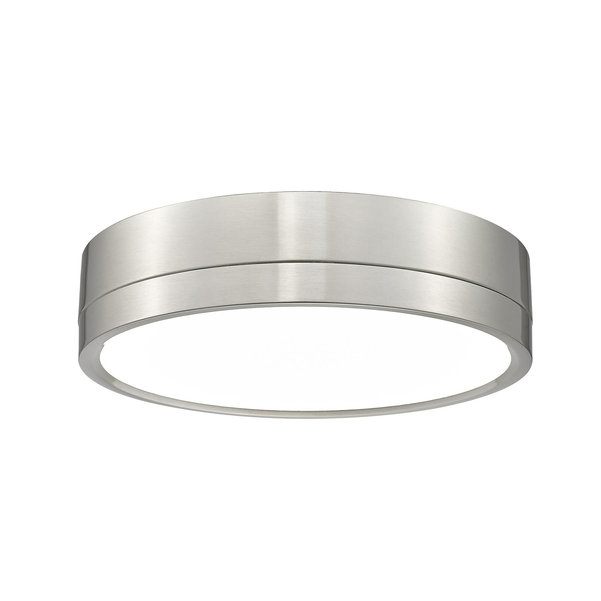 Shown in Brushed Nickel finish and Frosted glass and Frosted shade