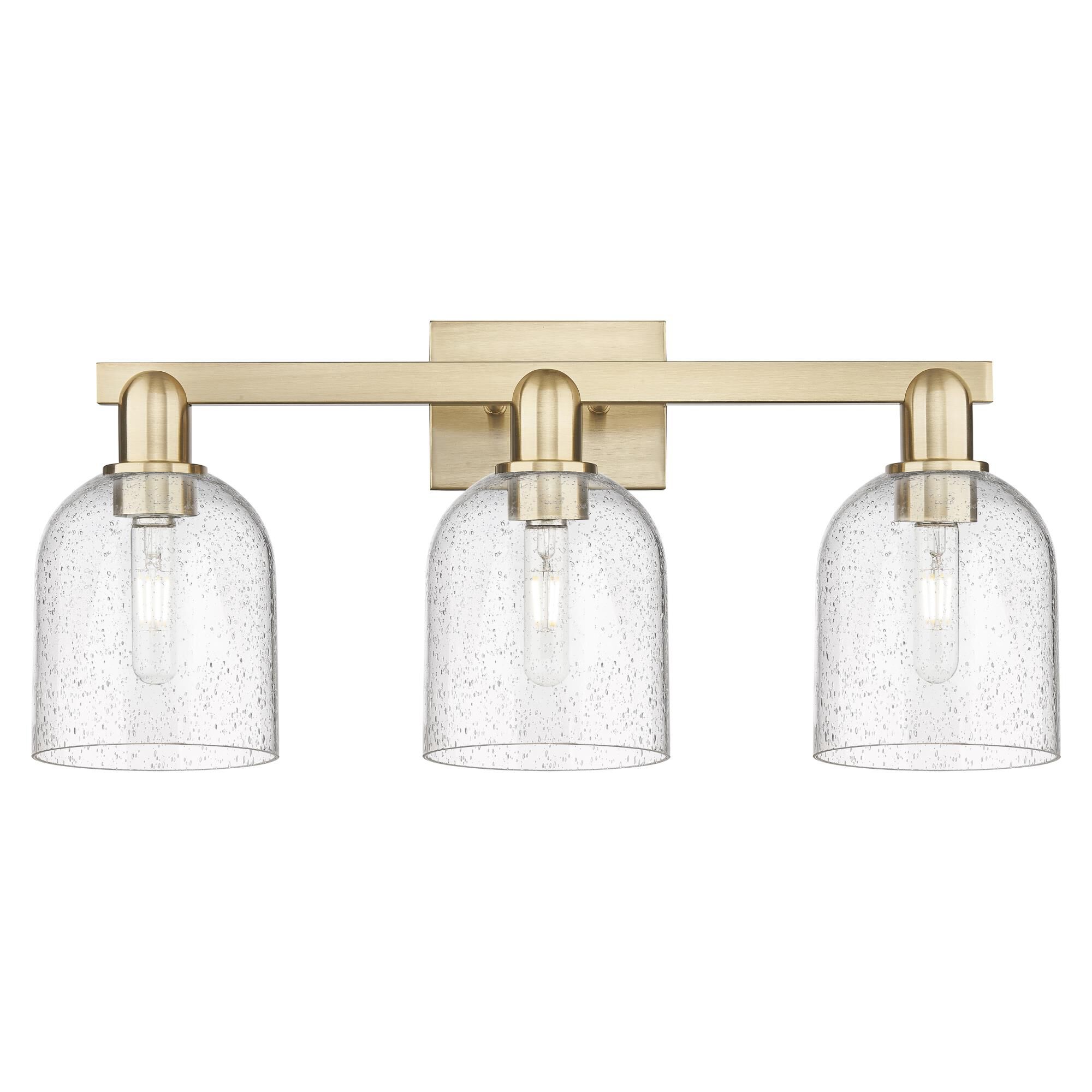 Shown in Champagne Bronze finish and Seedy glass