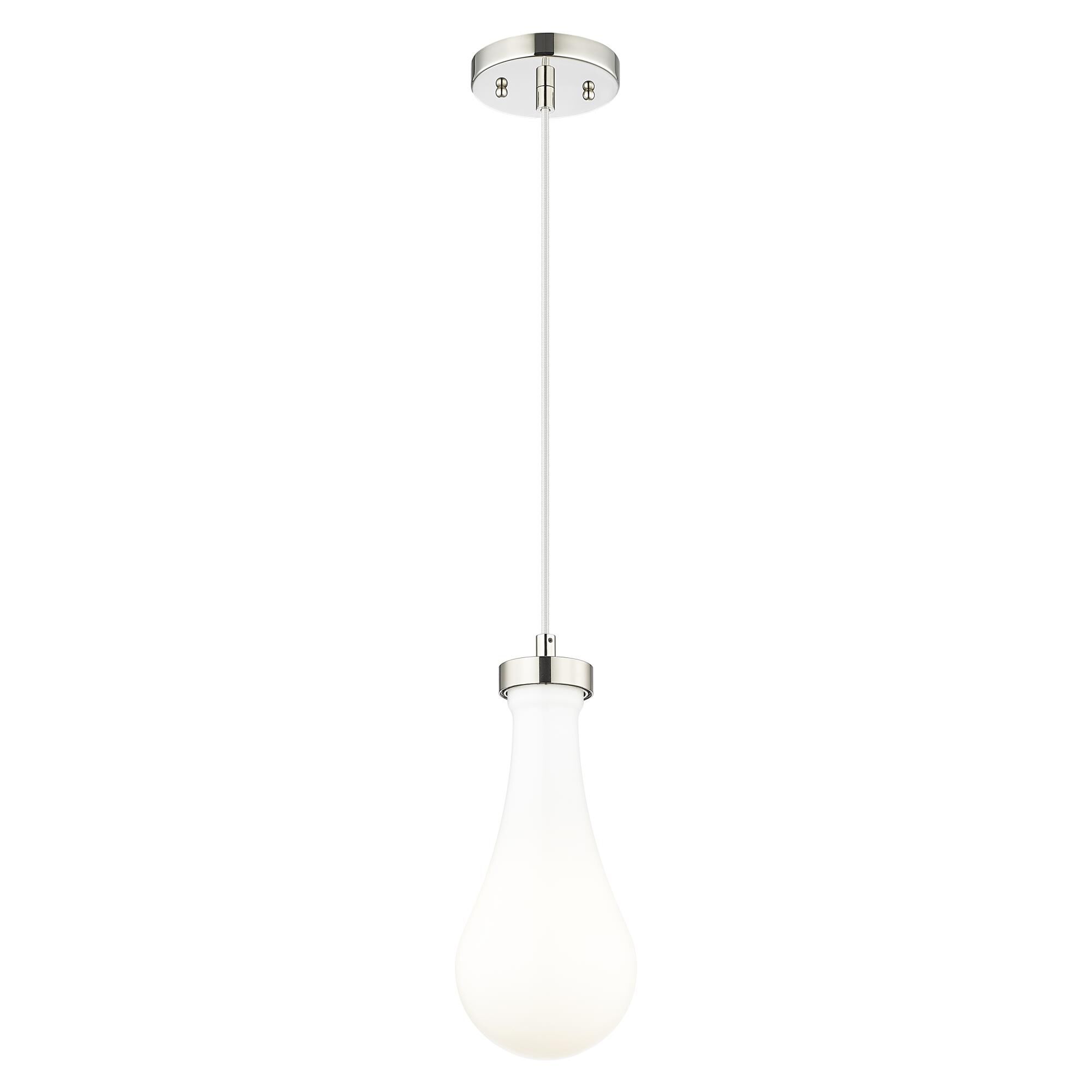 Shown in Polished Nickel finish and Gloss White glass