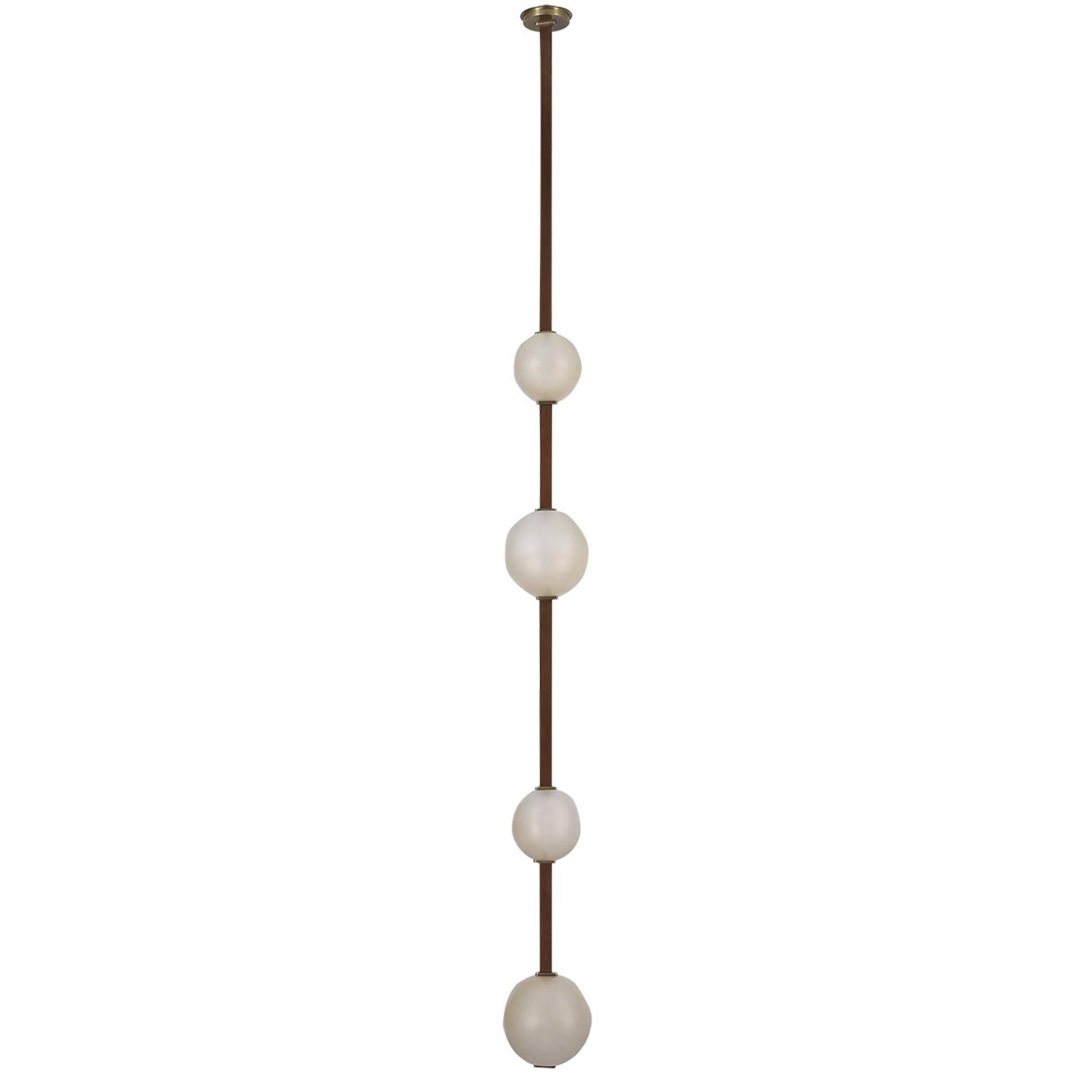 Shown in Russet Suede And Mottled Brass finish and Fizzy Nude glass