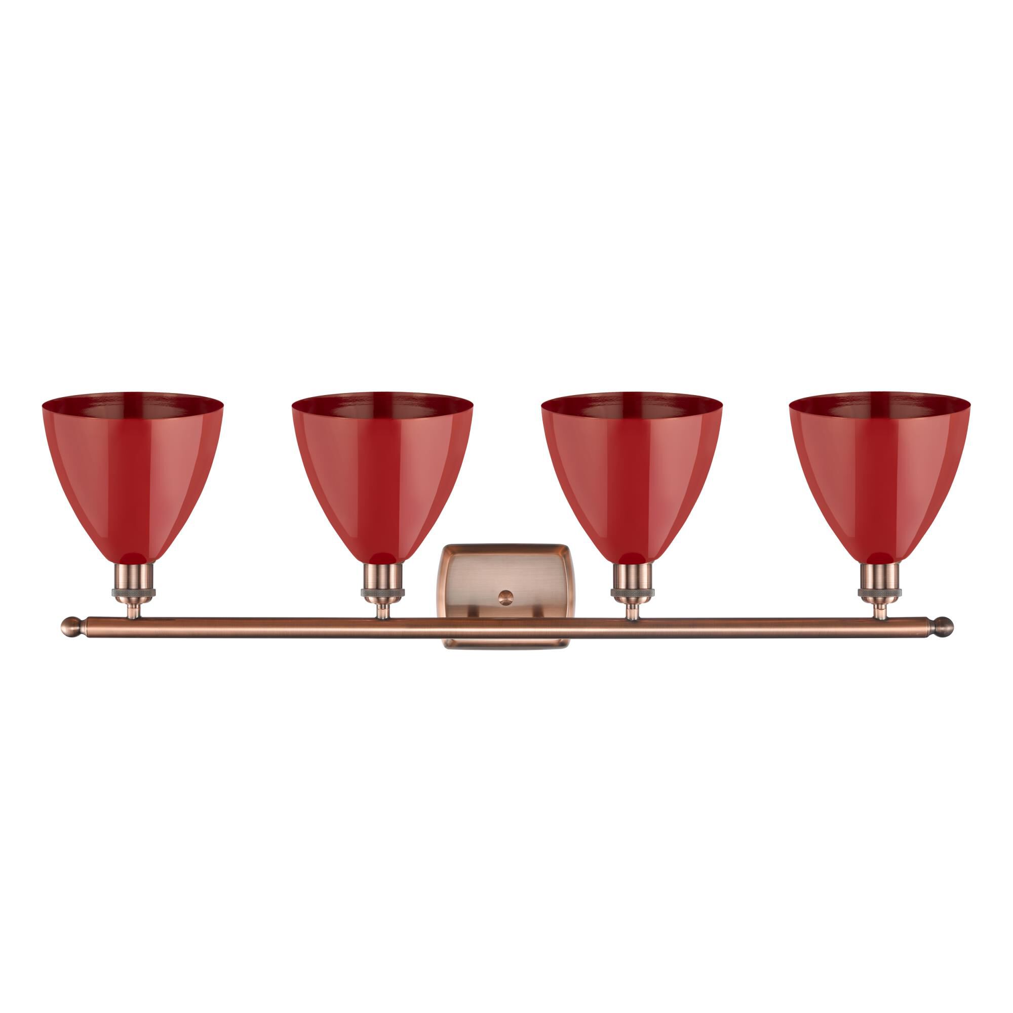 Shown in Antique Copper finish and Red Plymouth Dome shade