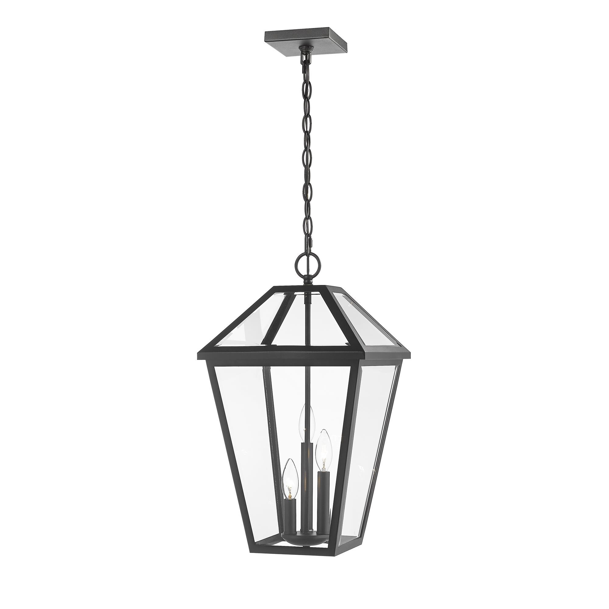 Shown in Black finish and Glass shade