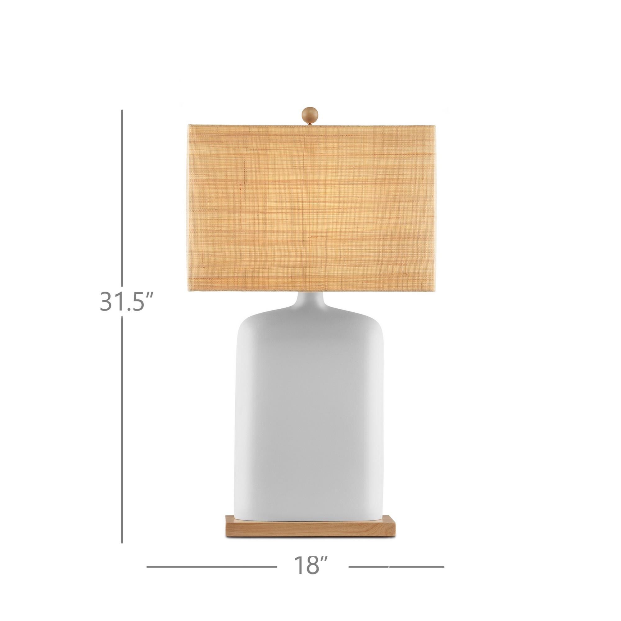 Shown in White, Natural finish and Natural Grasscloth shade