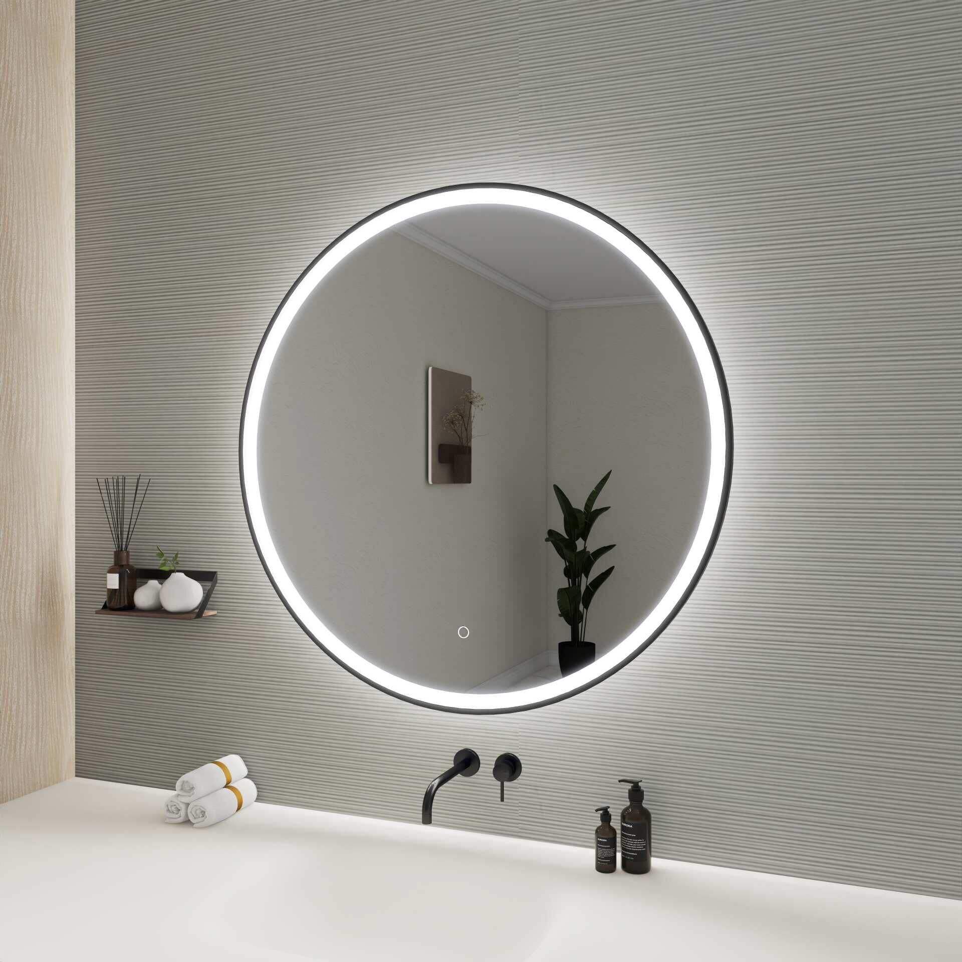 Harmoni 36 Inch Round LED Lighted Mirror by Elegant Decor