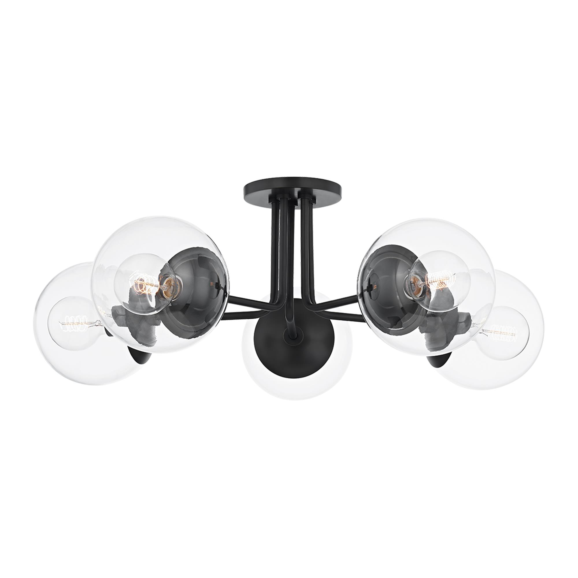 Meadow 30 Inch 5 Light Semi Flush Mount,