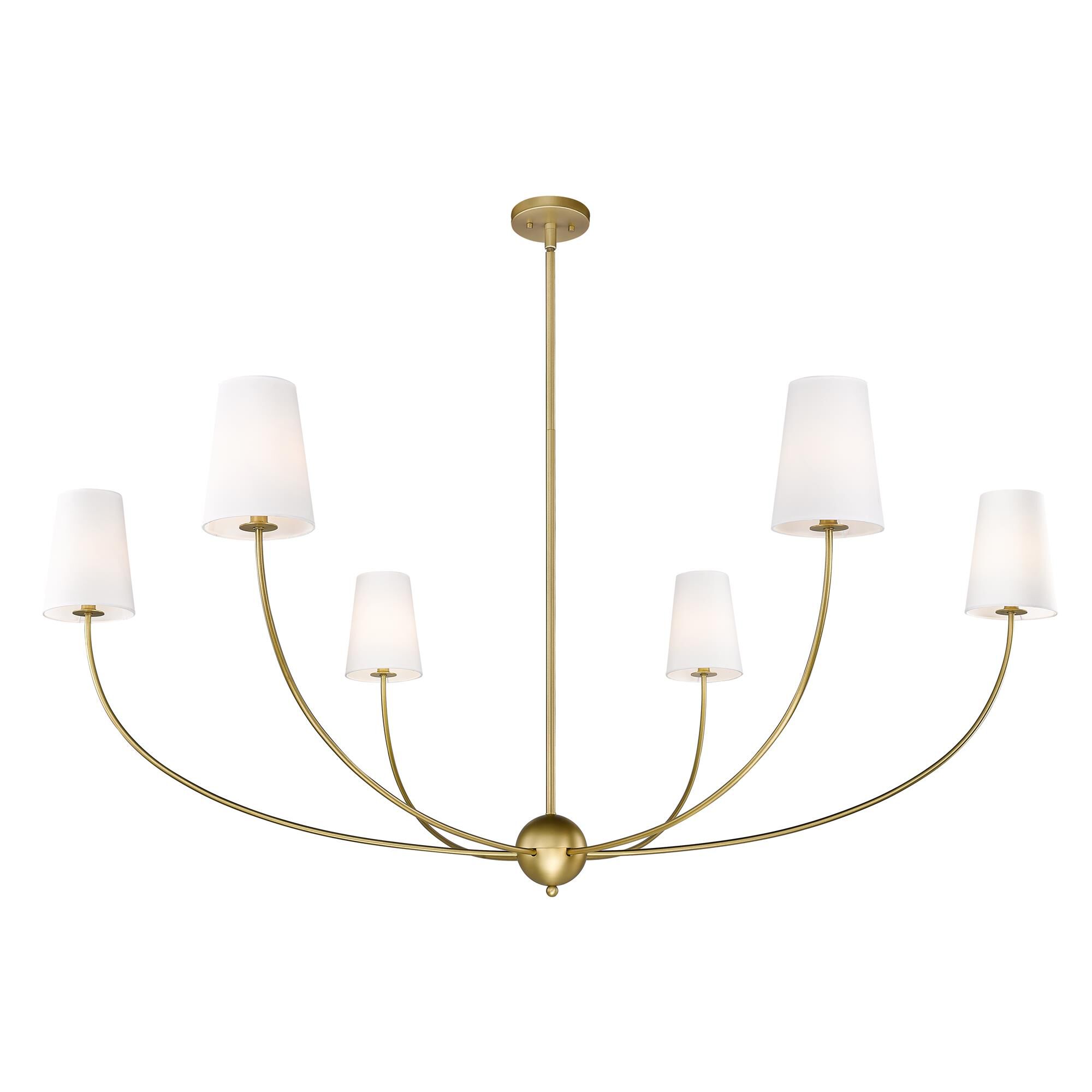 Shown in Rubbed Brass finish and White glass