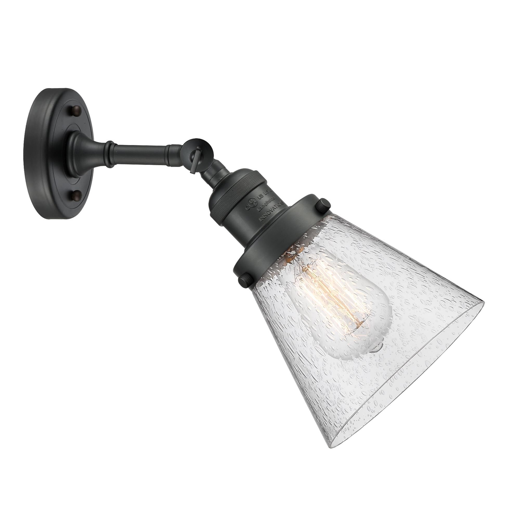 Shown in Matte Black finish and Seedy glass and None accent