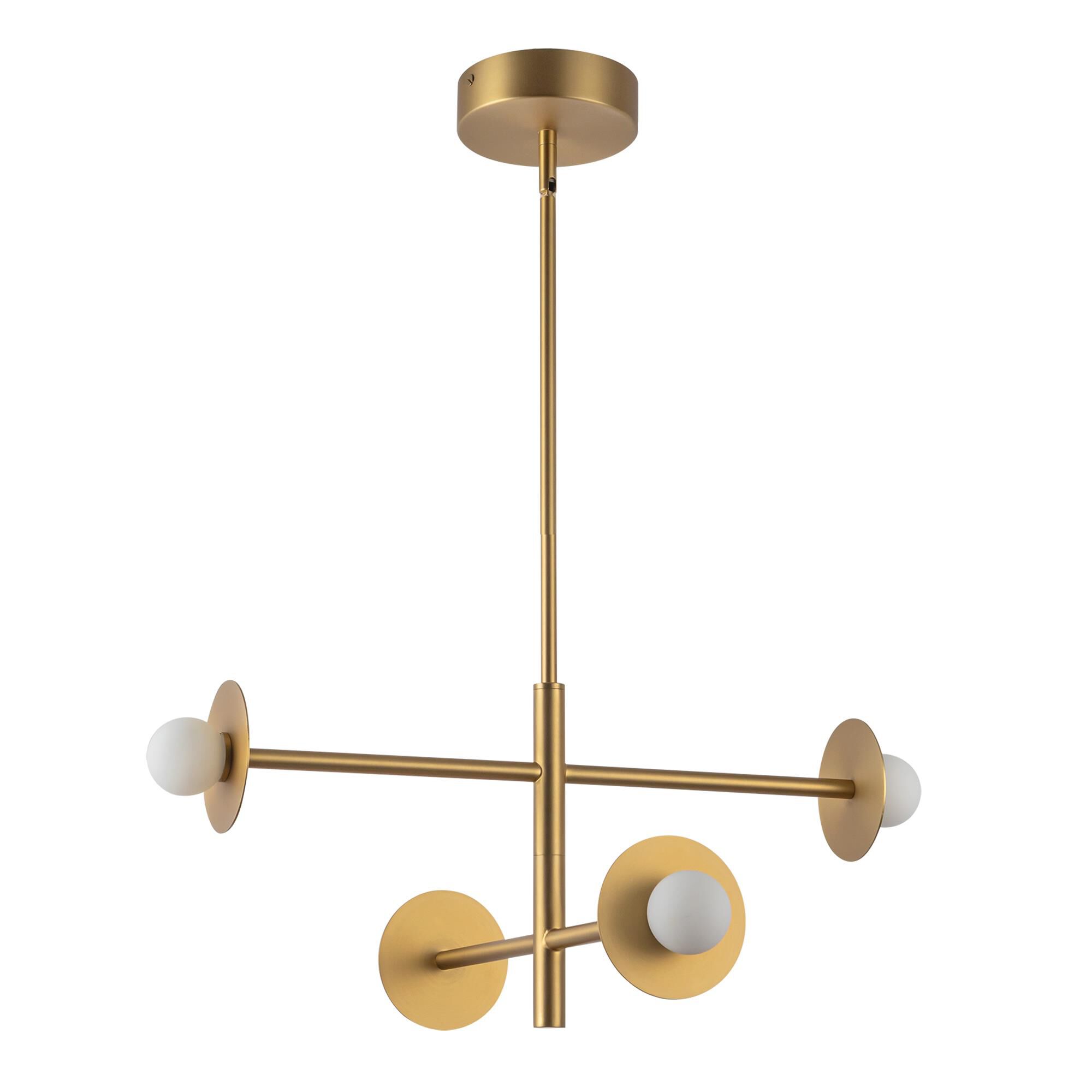 Shown in Brushed Gold finish and Opal glass