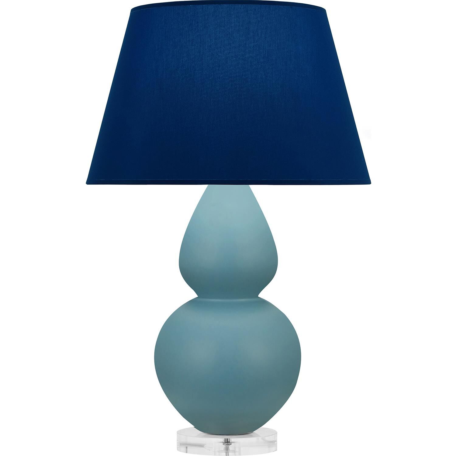 Shown in Matte Steel Blue finish and Navy and Gray shade and Lucite accent