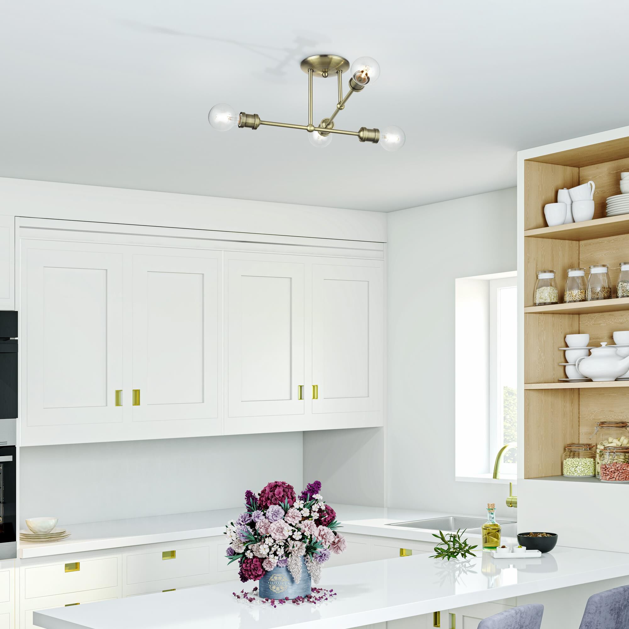 Shown in Antique Brass finish