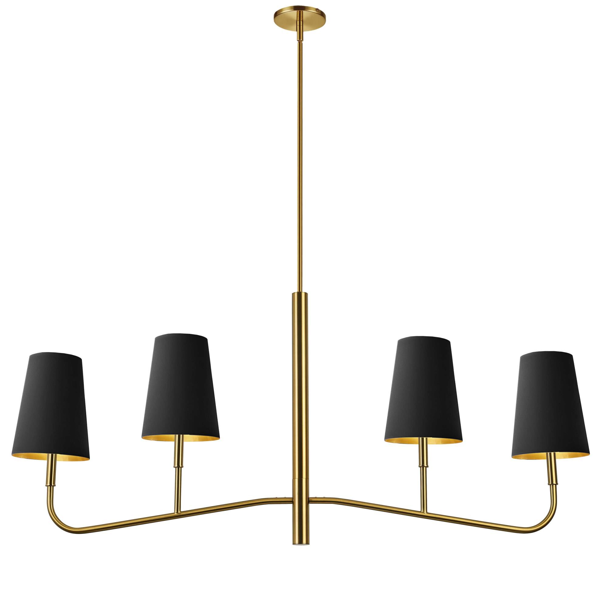 Shown in Aged Brass finish and Black shade