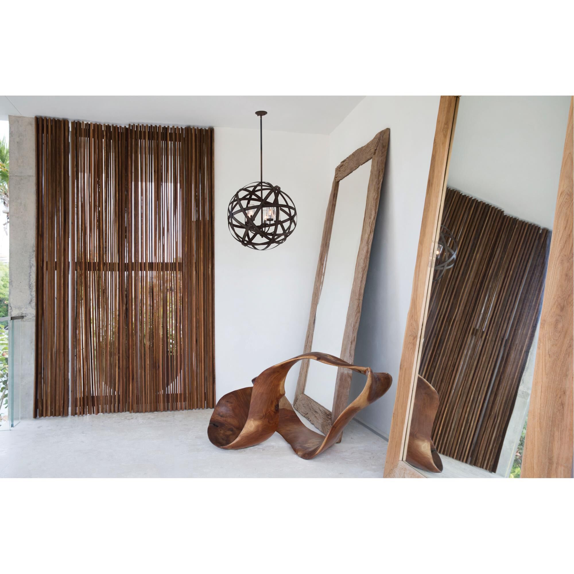 Shown in Vintage Iron finish and Clear Seedy glass