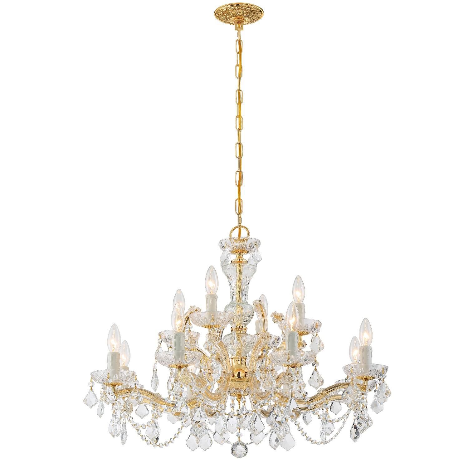 Shown in Gold finish and Clear Italian crystal