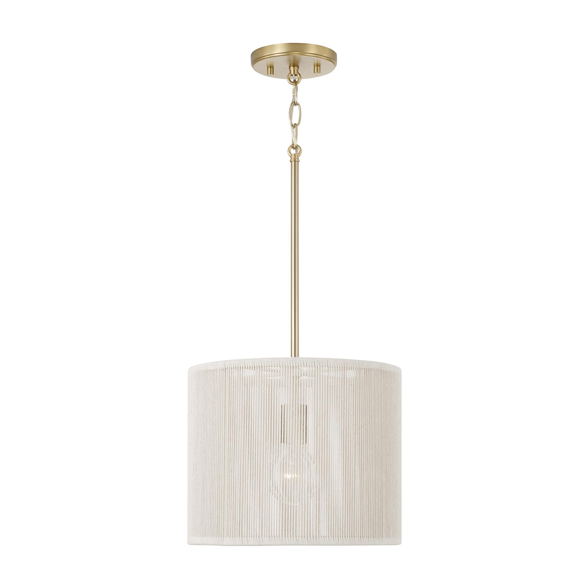 Shown in Matte Brass finish and Bleached Natural Rope shade