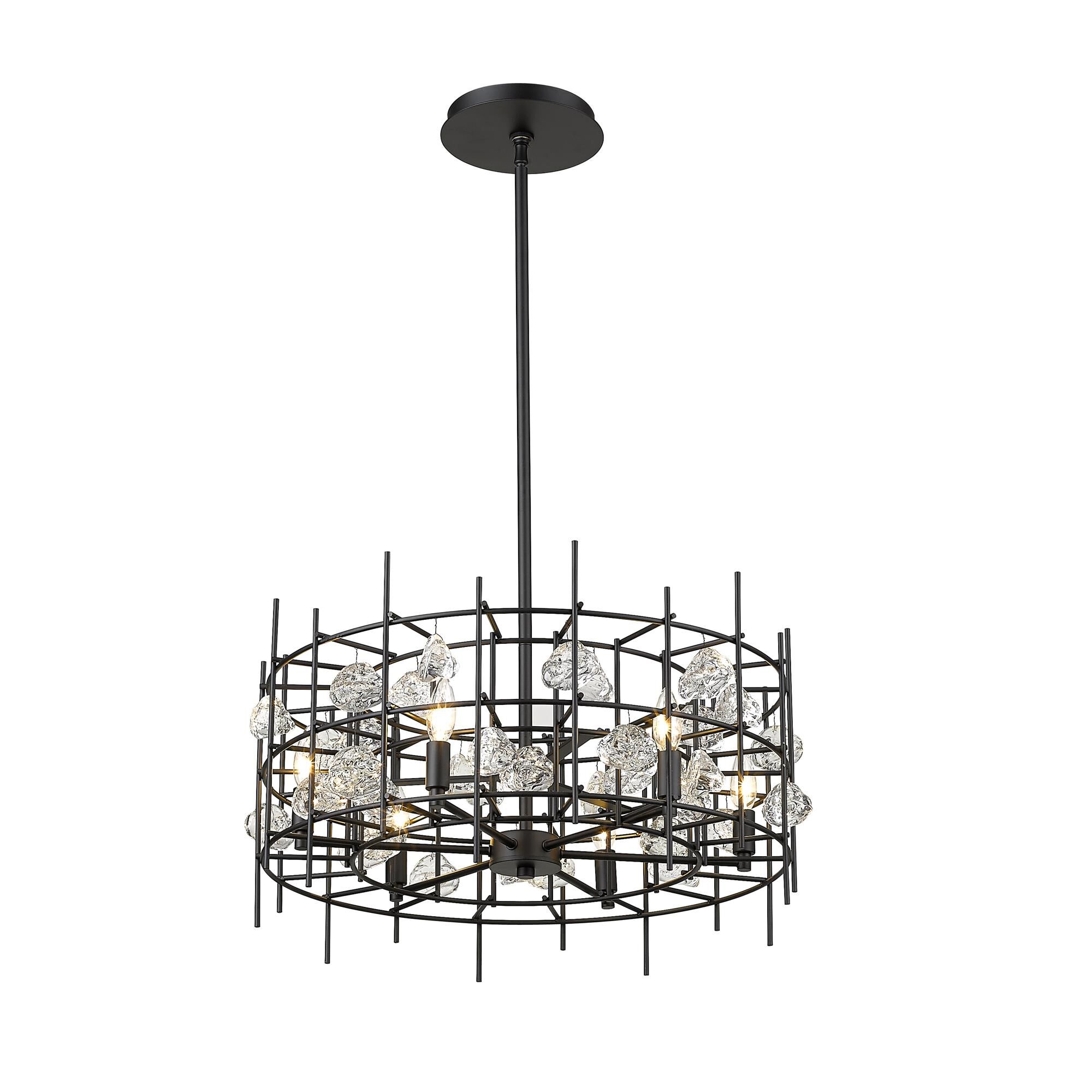 Shown in Matte Black finish and --- glass and --- shade