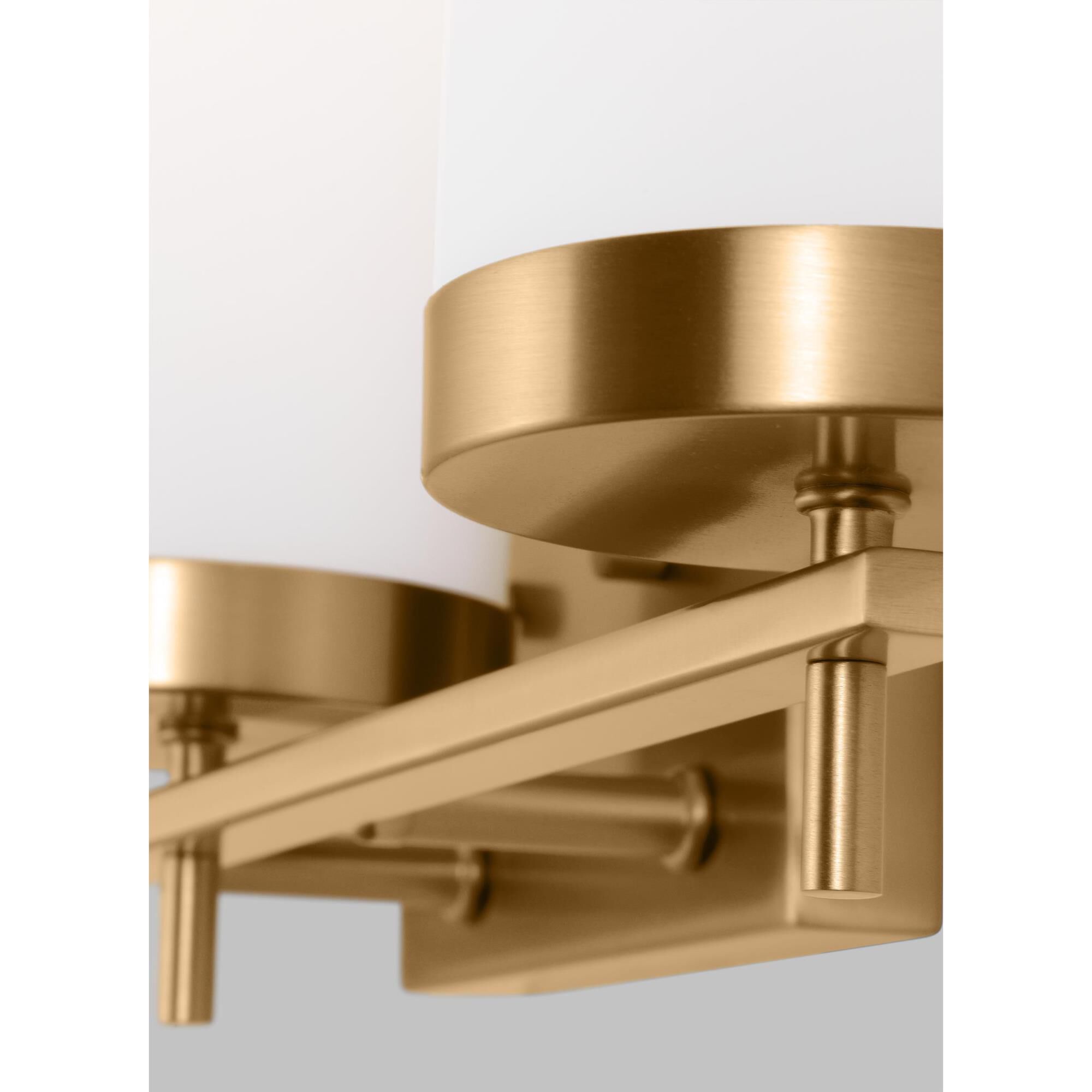 Shown in Satin Brass finish and Etched / White Inside Glass s shade