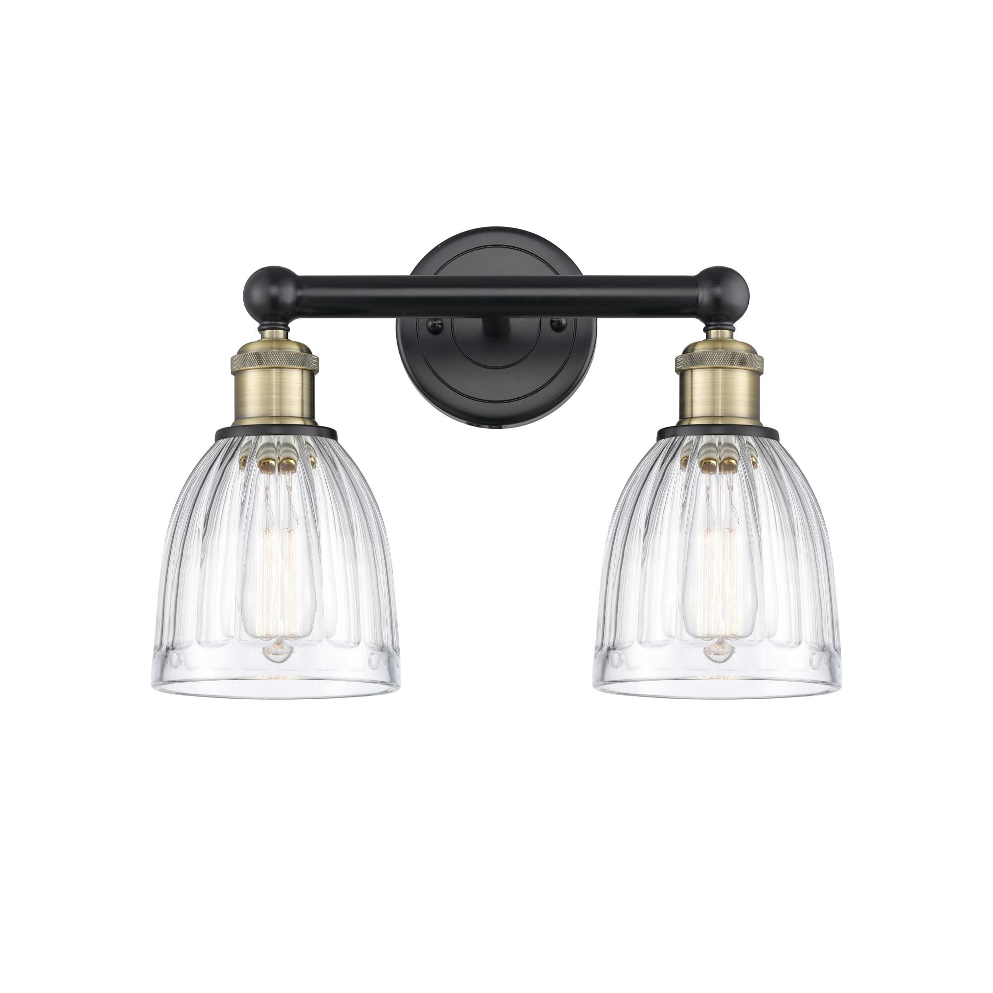 Shown in Black Antique Brass finish and Clear glass