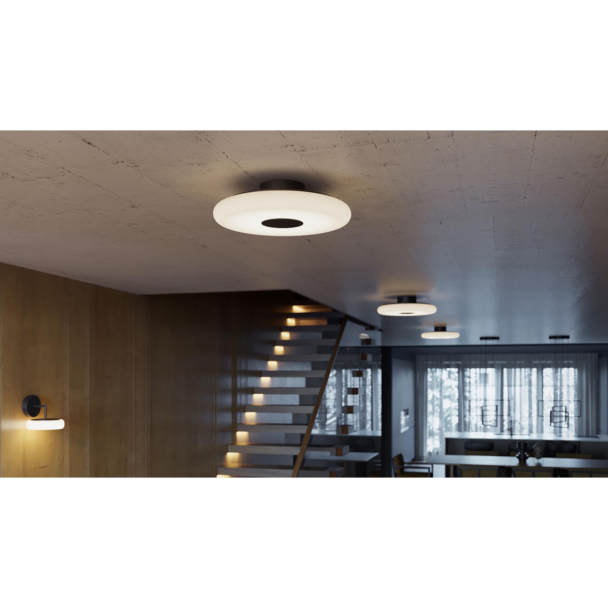 Shown in Black finish and White shade