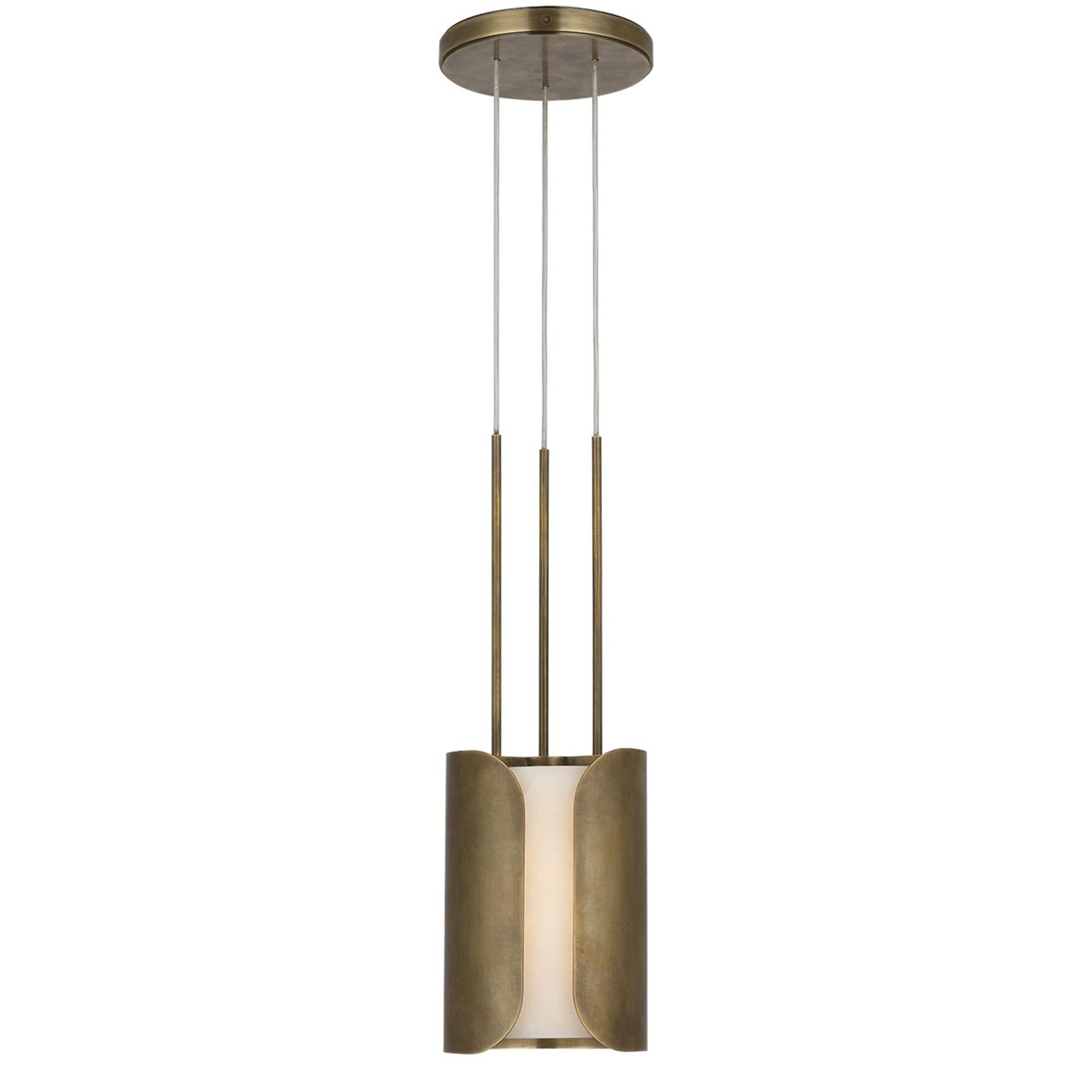 Shown in Mottled Brass finish and Alabaster shade