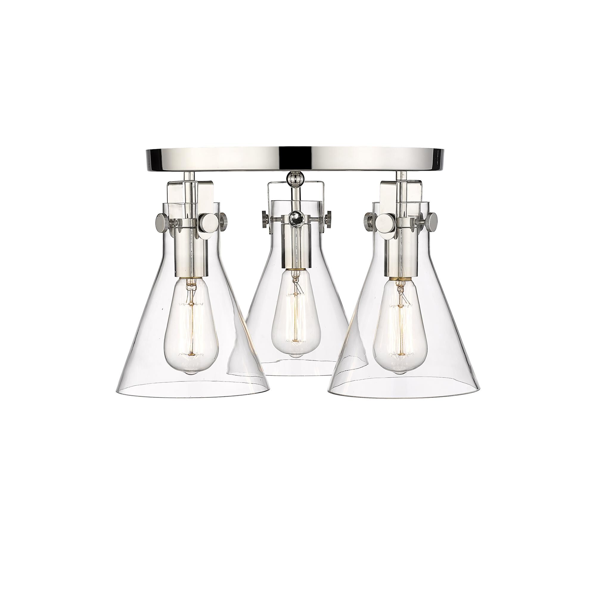 Shown in Polished Nickel finish and Clear glass