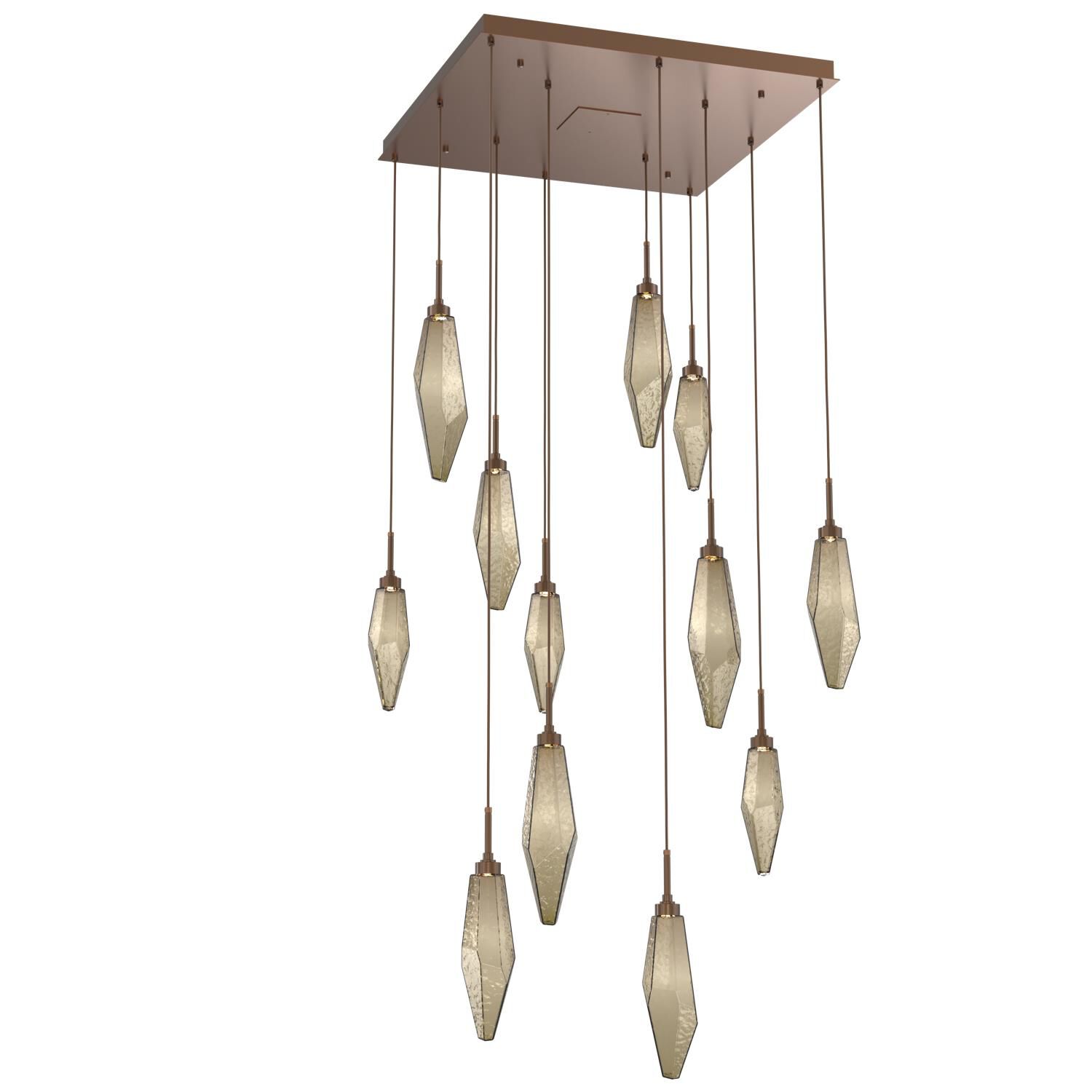 Shown in Burnished Bronze finish and Chilled Blown And Bronze glass