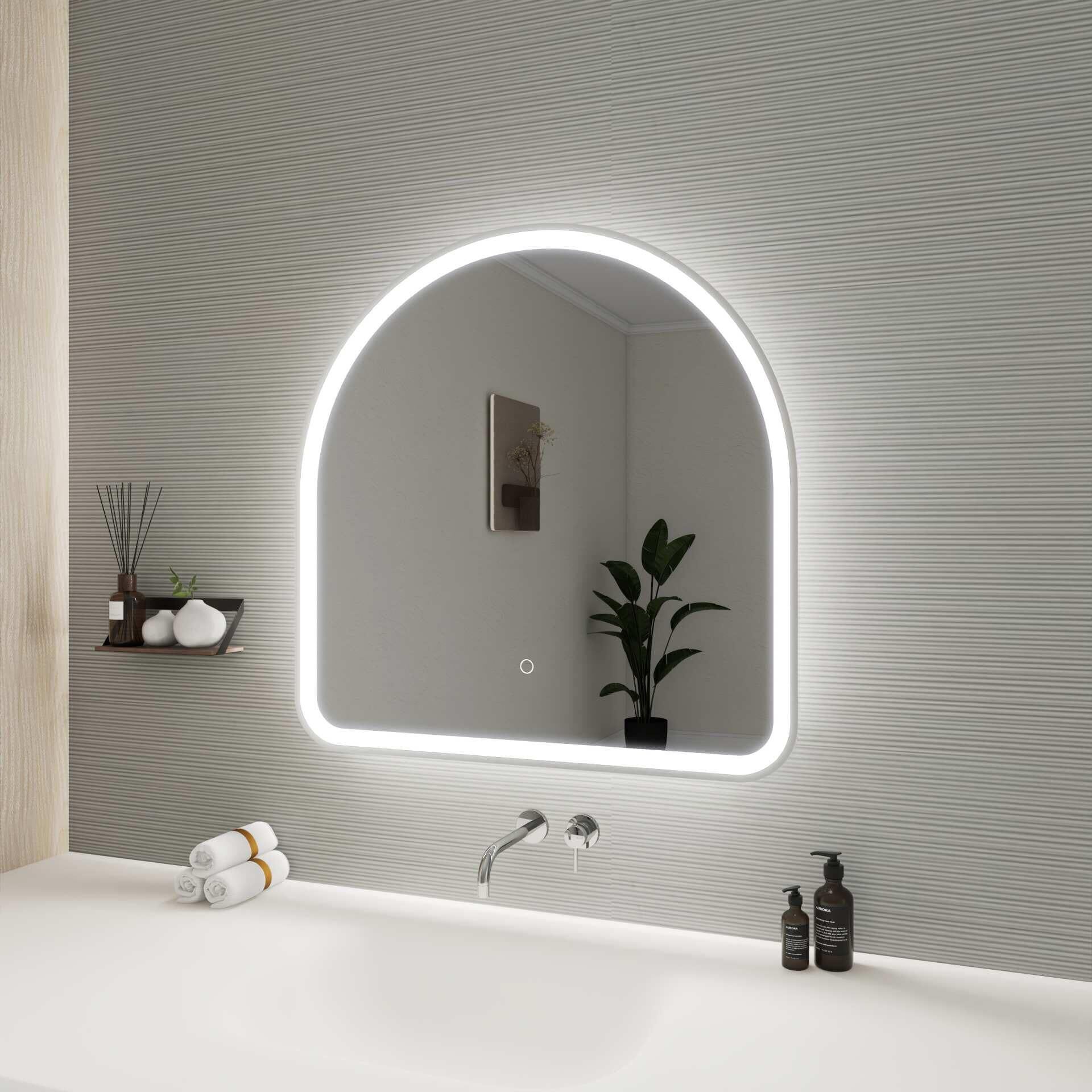 Harmoni 30 Inch Arched LED Lighted Mirror by Elegant Decor
