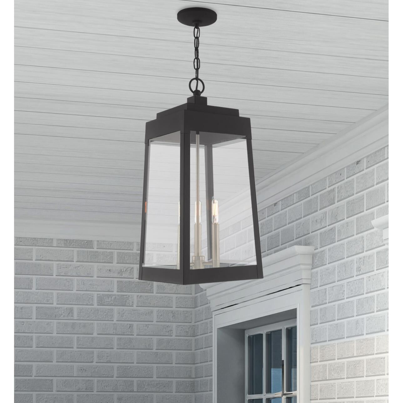 Oslo 24 Inch Tall 3 Light Outdoor Hanging Lantern by Livex Lighting