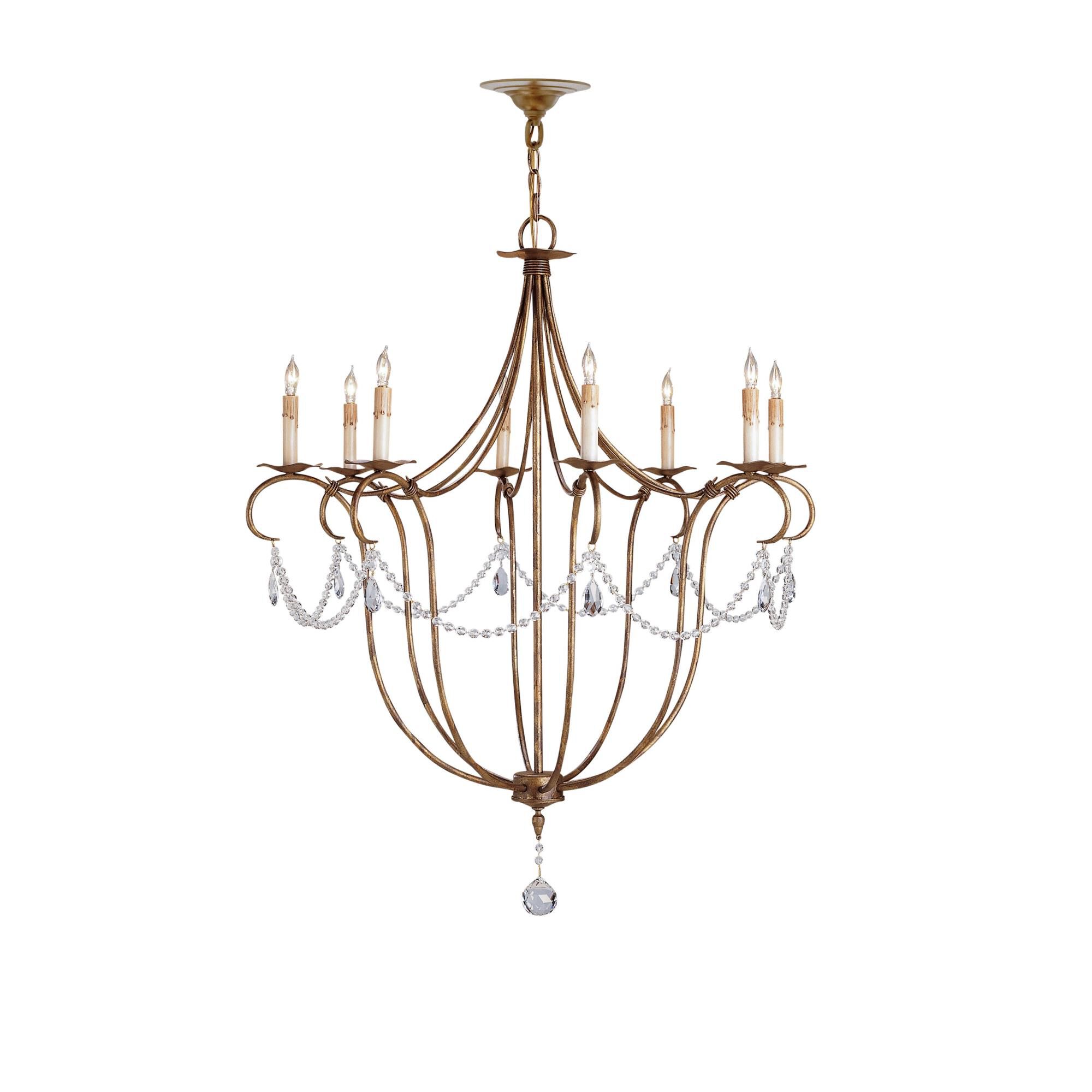 Crystal Lights 31 Inch 8 Light Chandelier by Currey and Company
