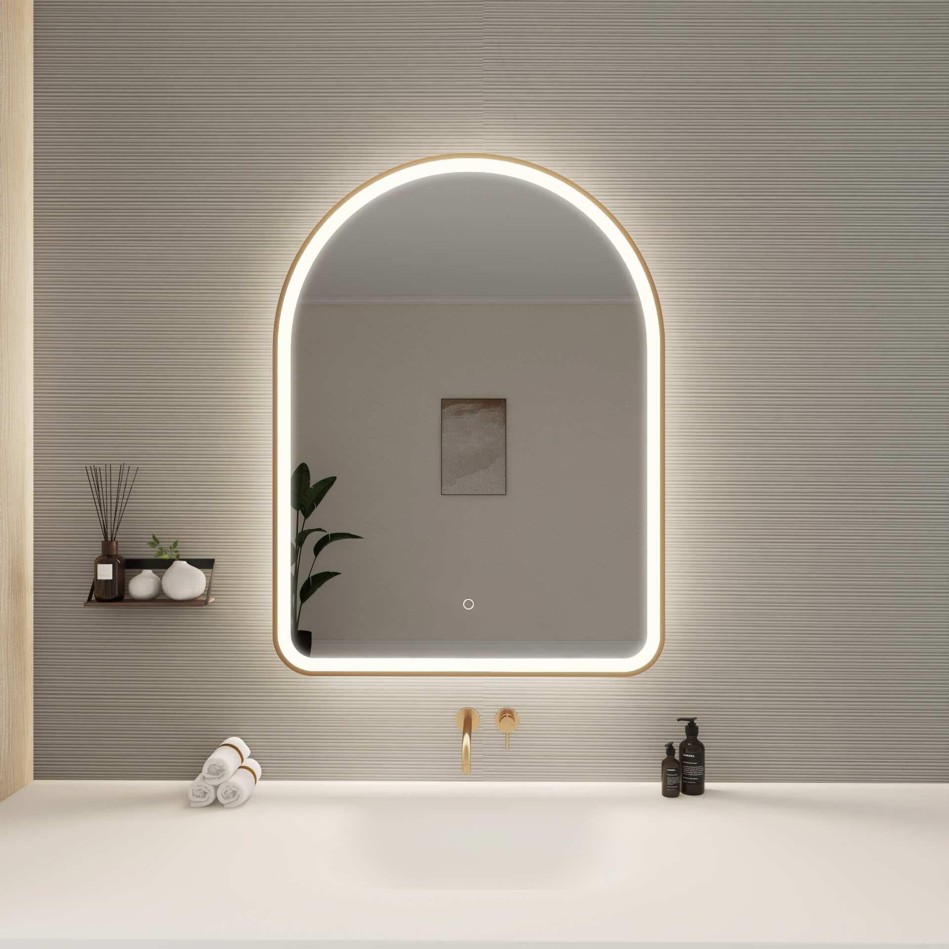 Harmoni 40 Inch Arched LED Lighted Mirror by Elegant Decor