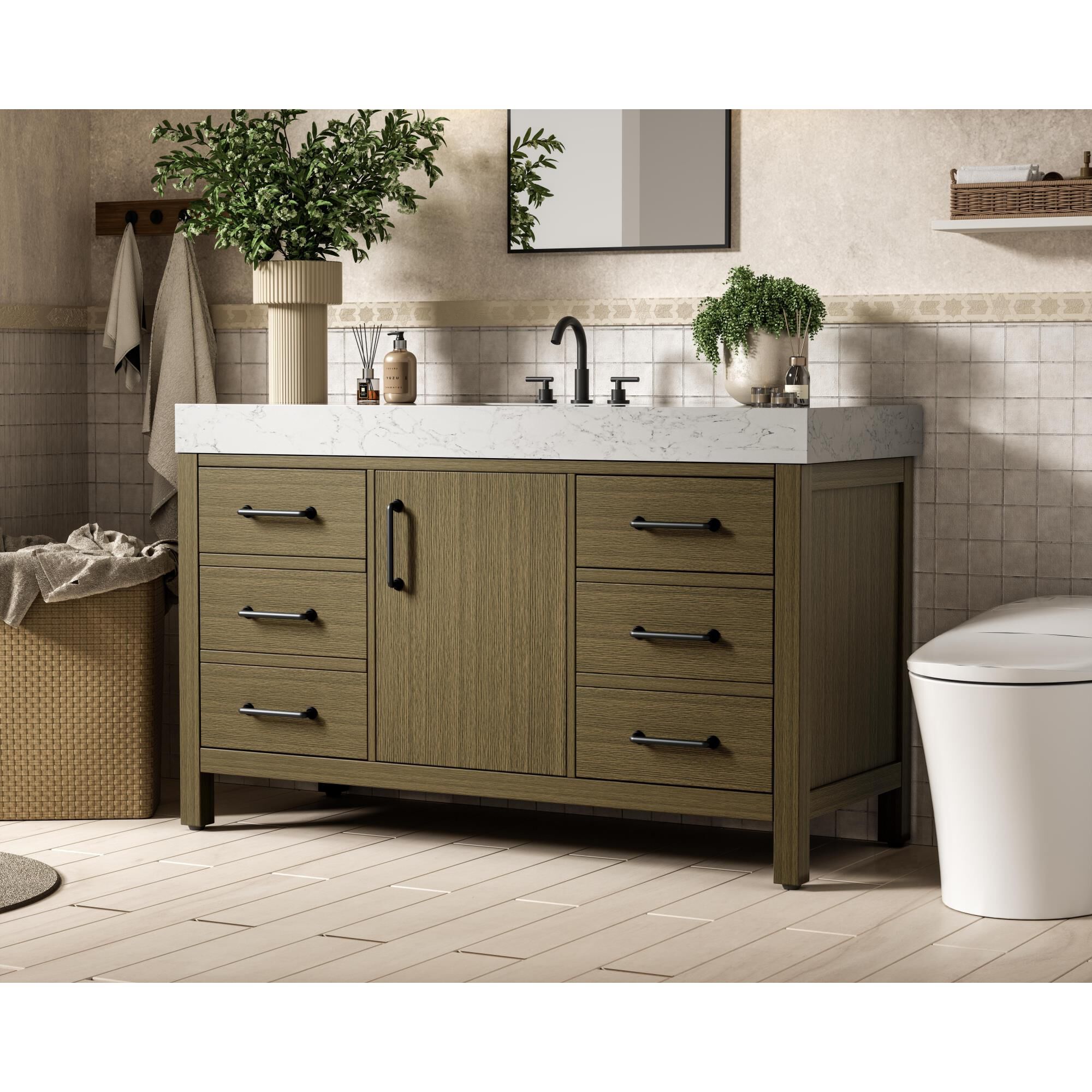 Nathan 54 Inch Bath Vanity by Elegant Dcor