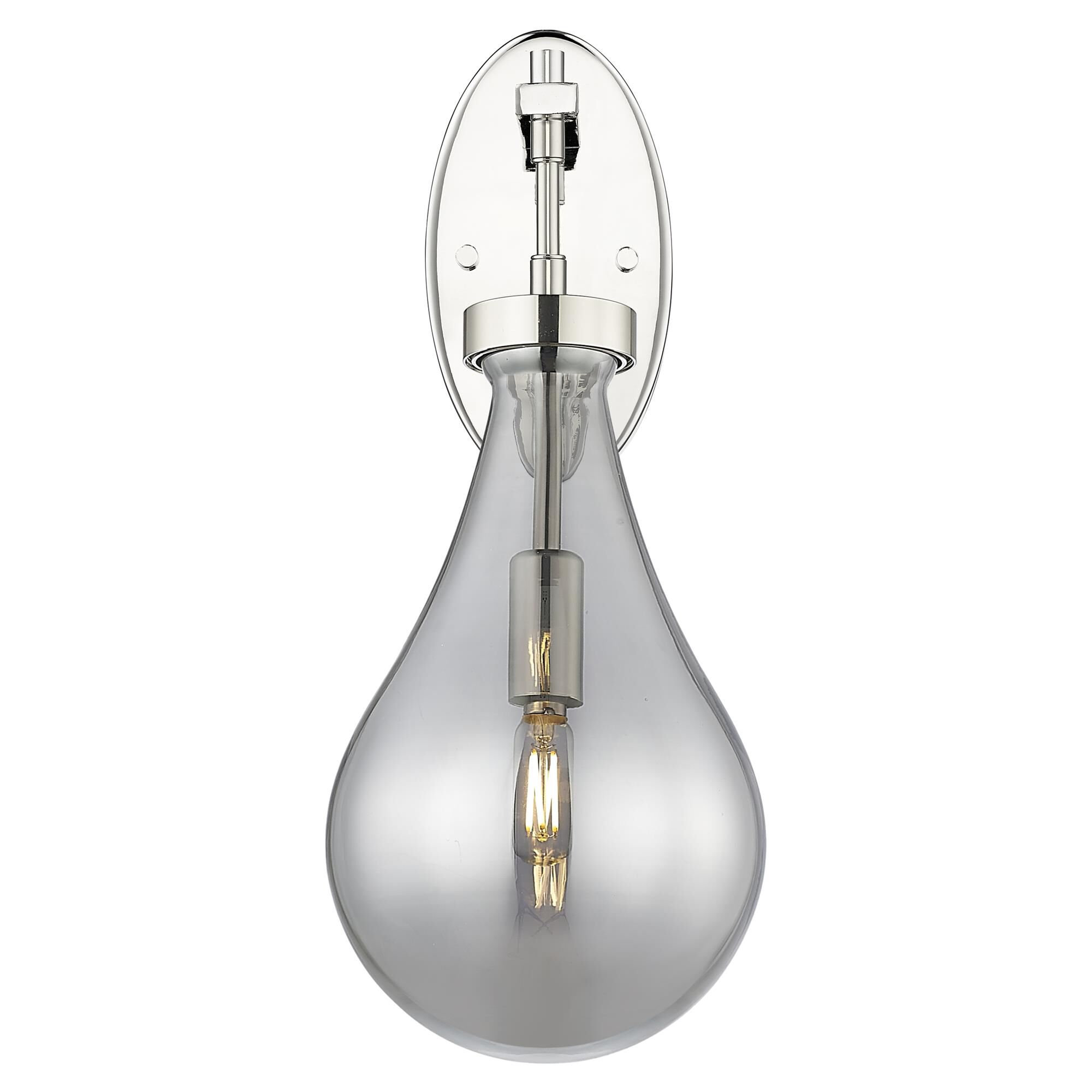 Shown in Polished Nickel finish and Light Smoke glass
