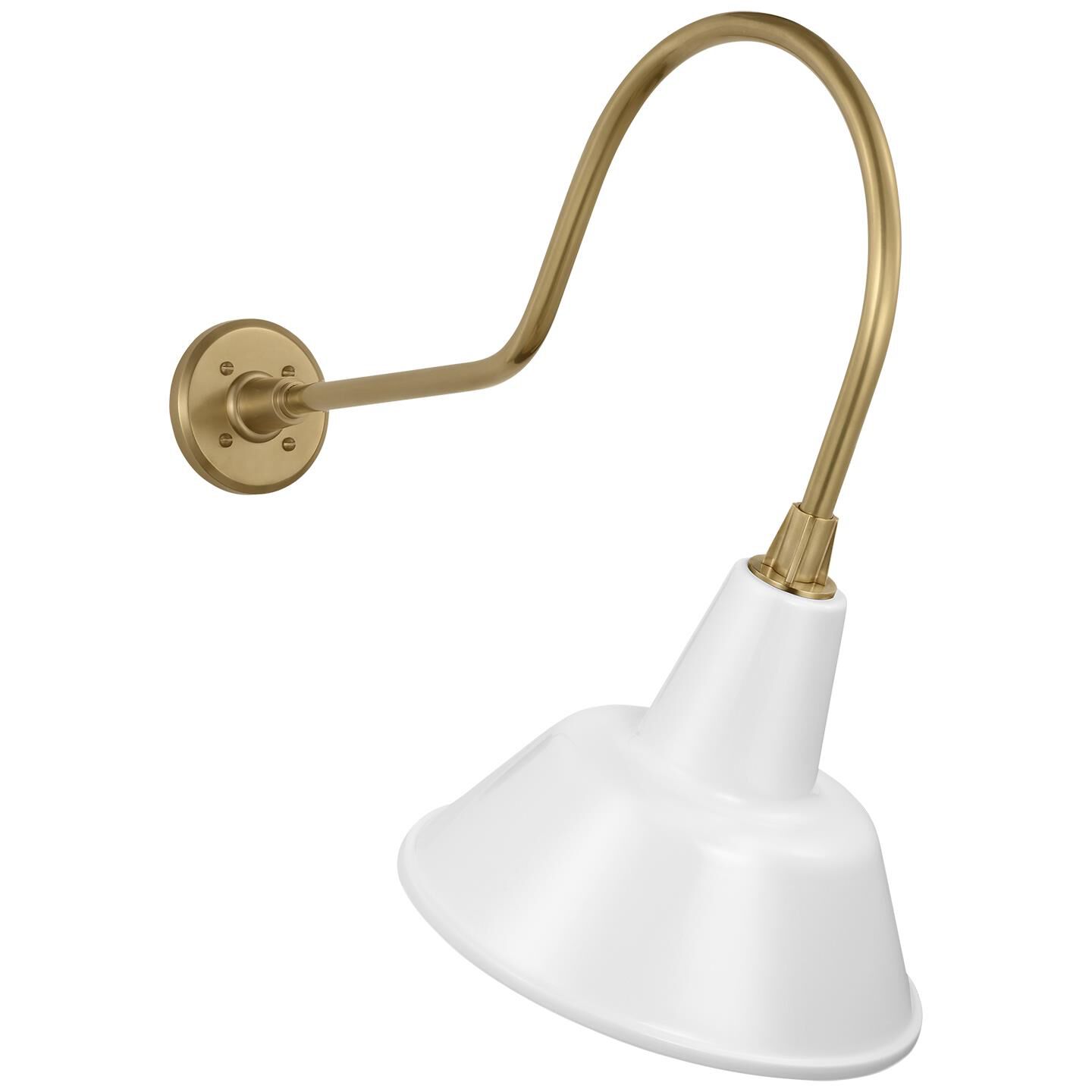 Shown in Hand-Rubbed Antique Brass finish and White Bowers shade