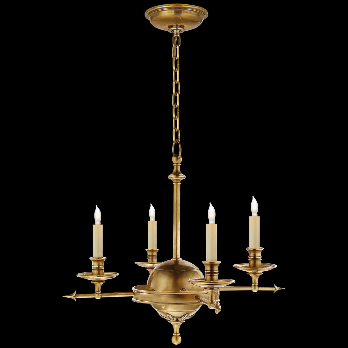 Chapman & Myers Leaf And Arrow 15 Inch 4 Light Mini Chandelier by Visual Comfort Signature Collection