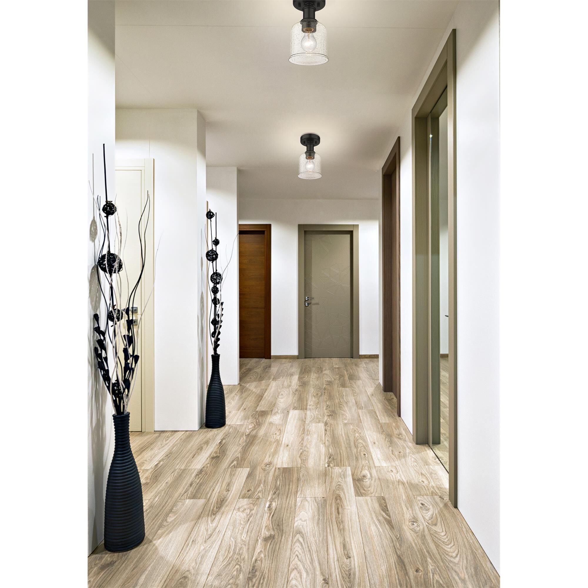 Shown in Bronze finish and Clear Seedy glass and Clear Seedy shade