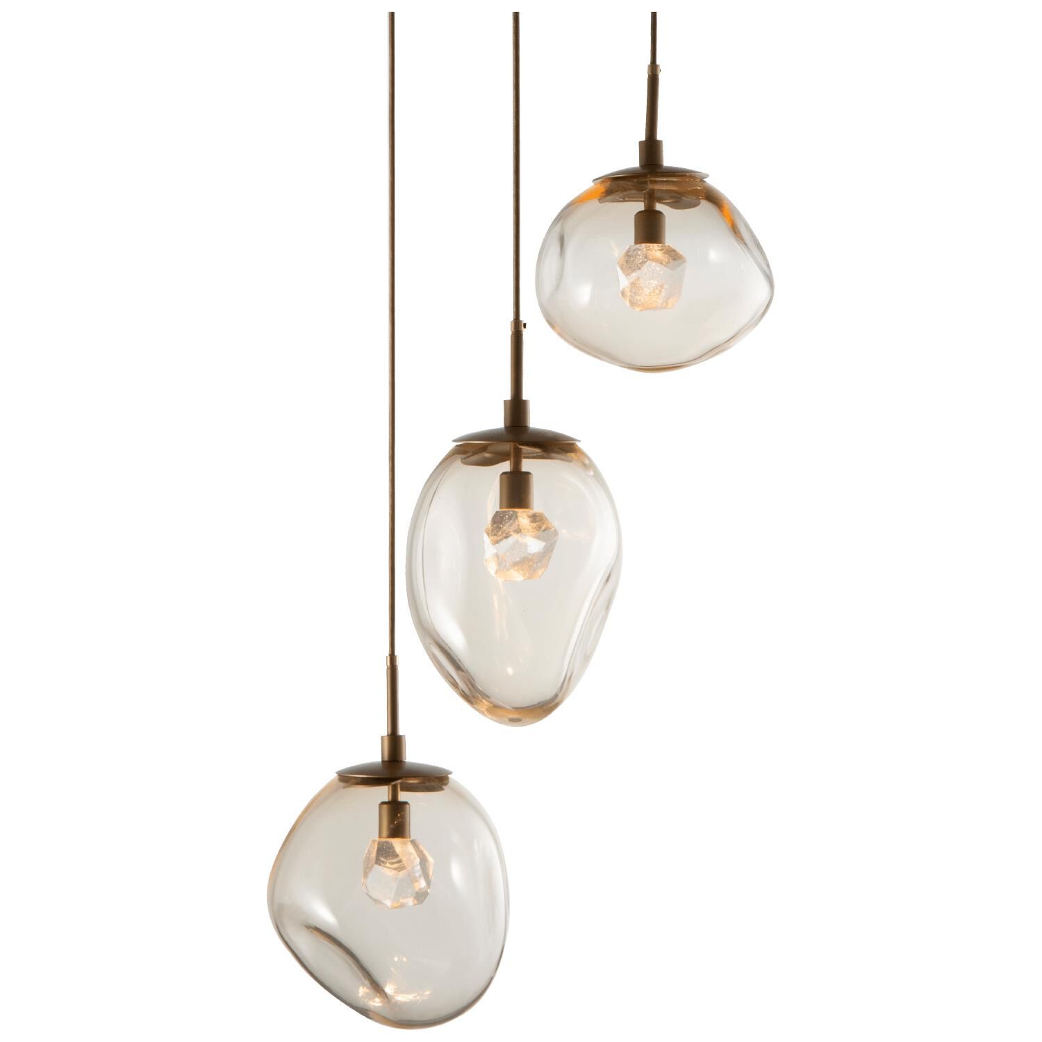 Shown in Gilded Brass finish and Zircon Inner Amber Outer glass