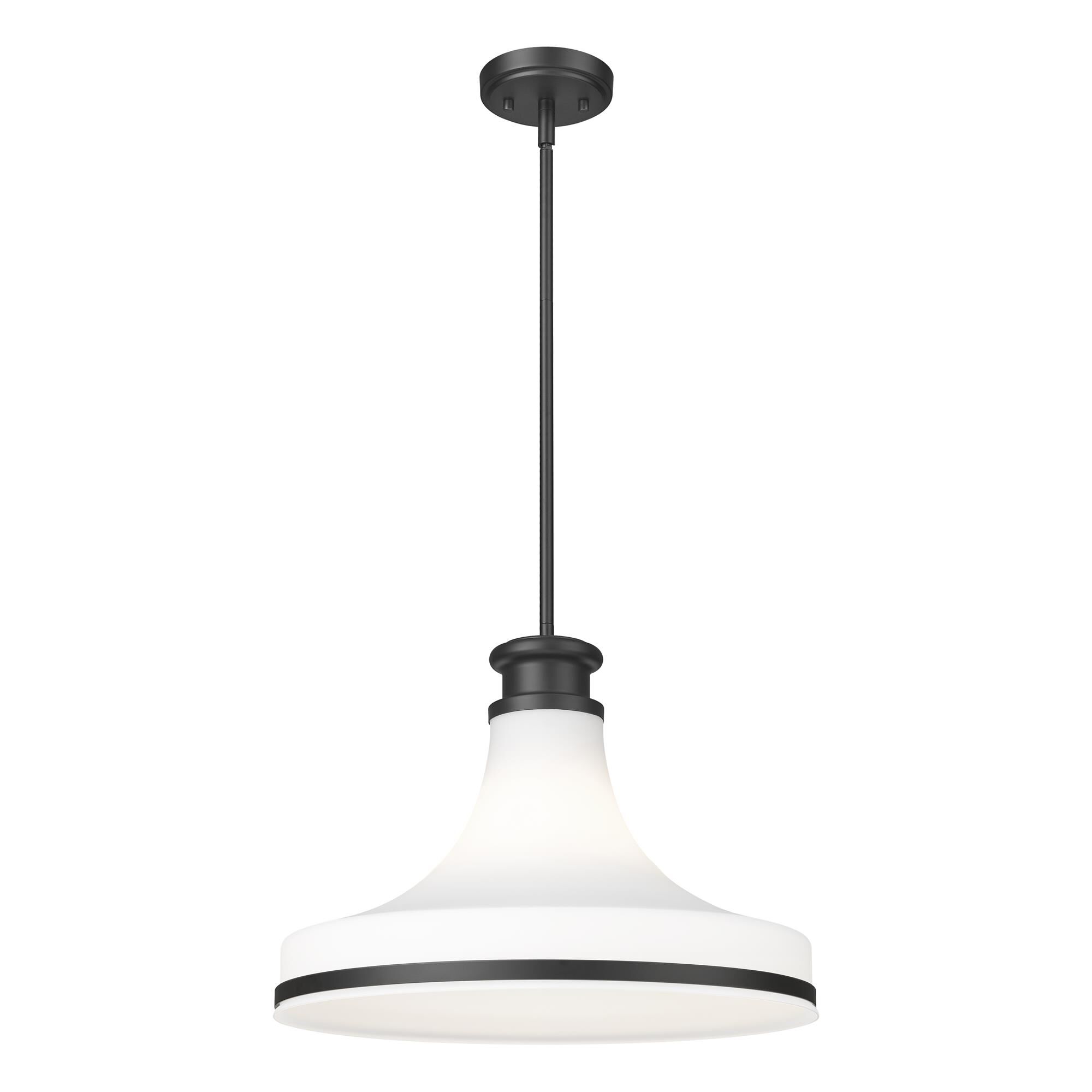 Shown in Matte Black finish and Matte Opal glass