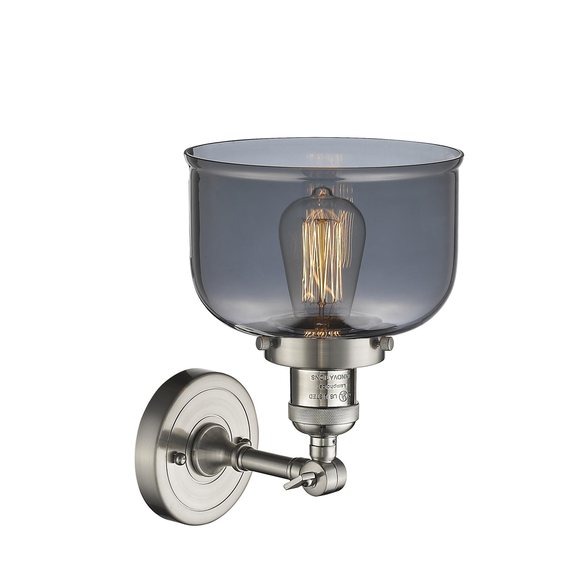 Shown in Brushed Satin Nickel finish and Plated Smoked glass