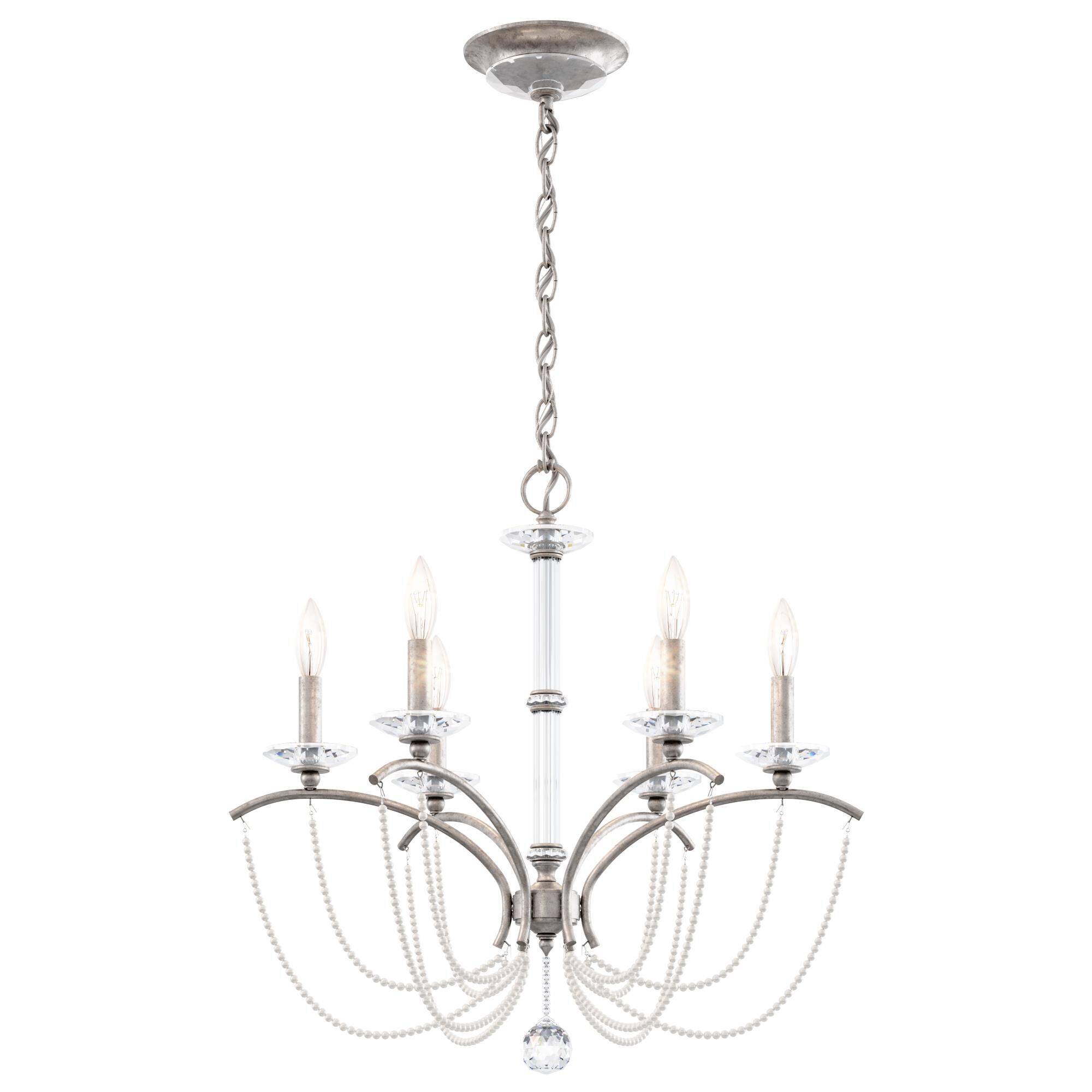 Shown in Antique Silver finish and White Pearl crystal