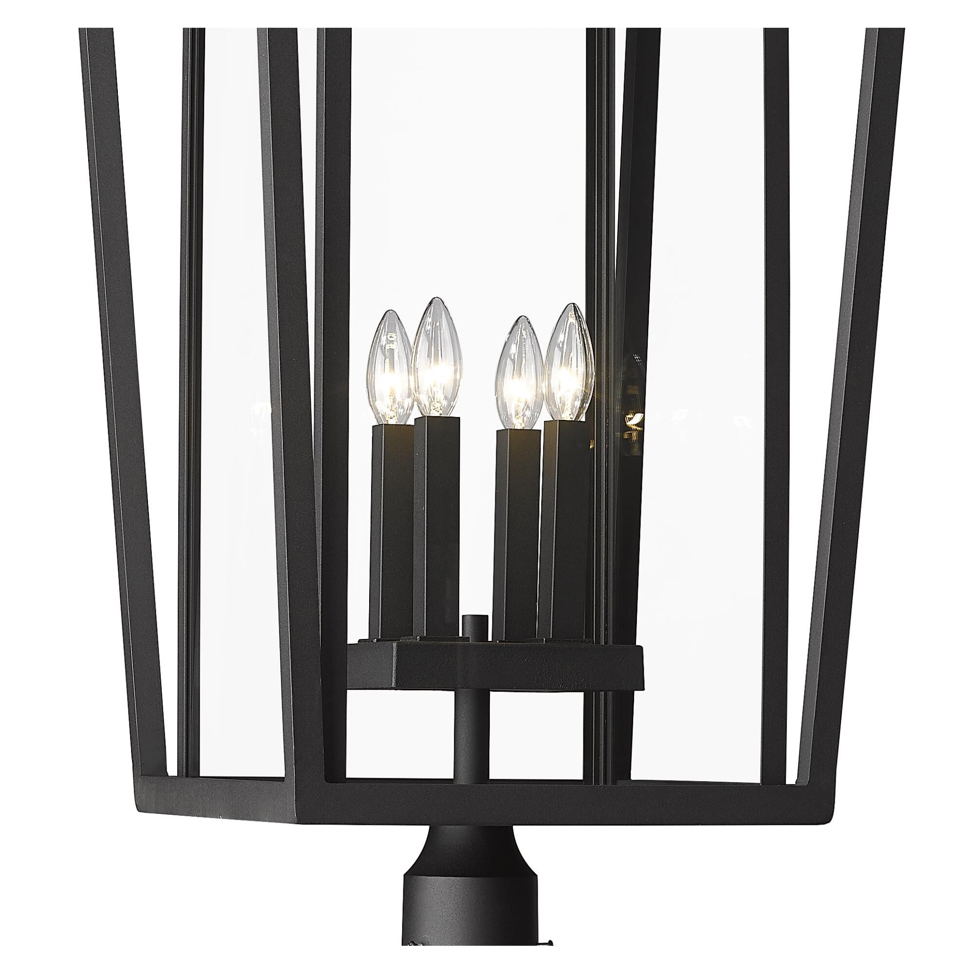 Shown in Black finish and Glass shade