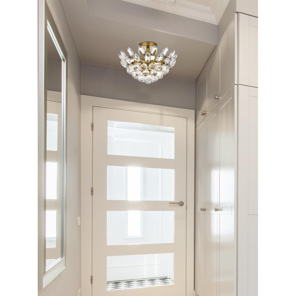 Emilia 14 Inch 3 Light Semi Flush Mount by Elegant Lighting