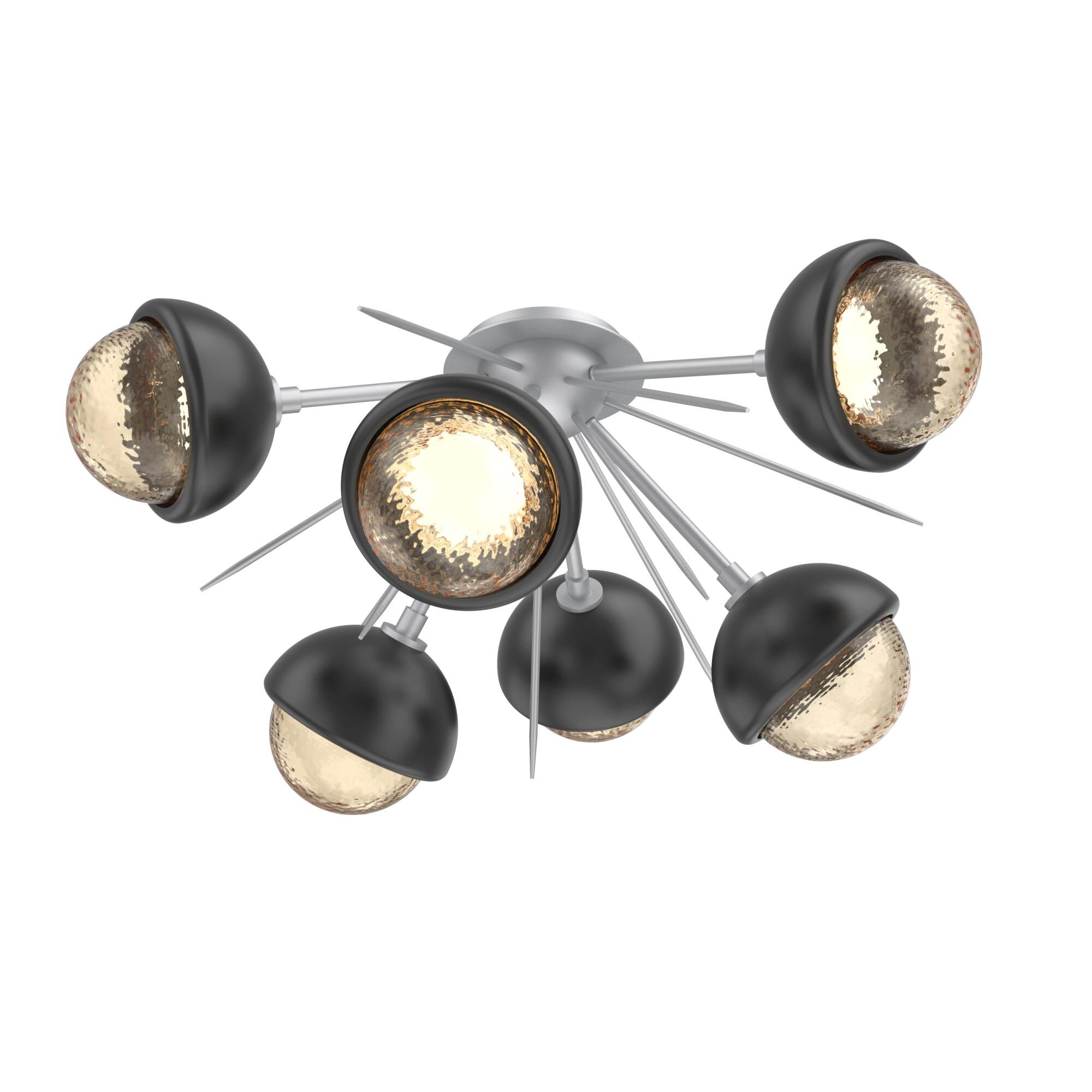 Shown in Classic Silver finish and Amber glass and Matte Black accent